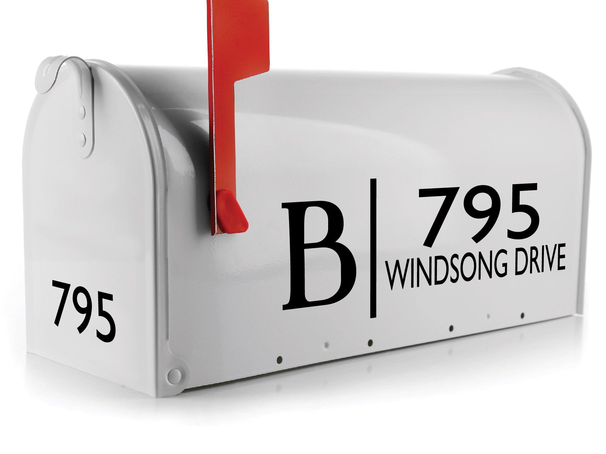 Weather-resistant vinyl decal for curbside mailbox – custom address design