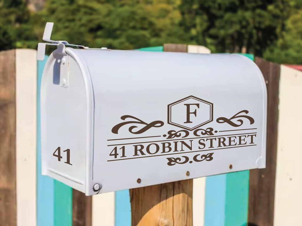 Customized Mailbox Featuring Durable Vinyl Address Decal