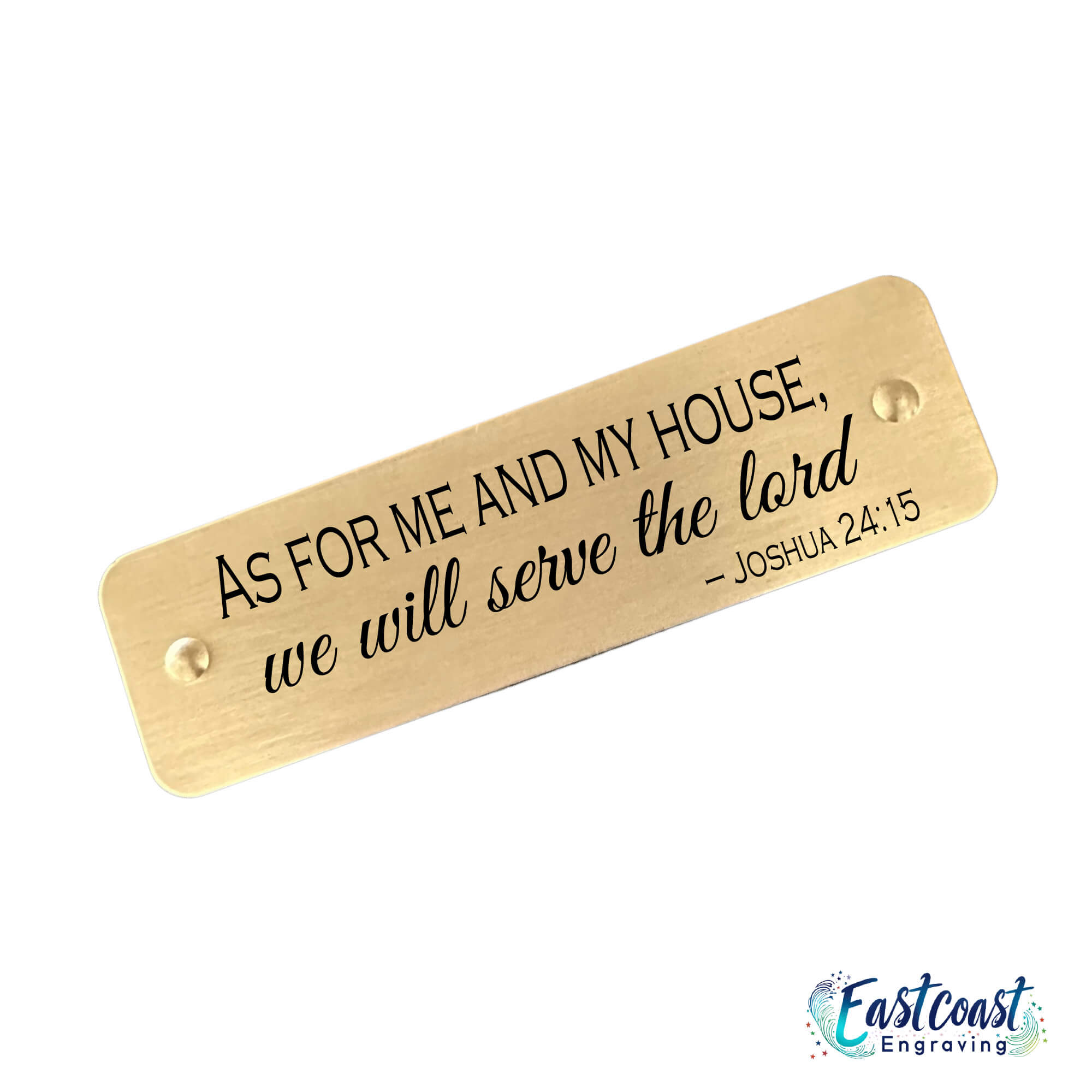 As for me and my house, we will serve the Lord engraved scripture tag – Joshua 24:15