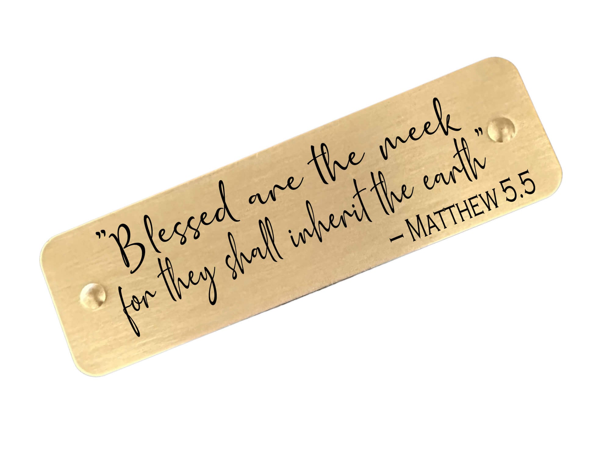 Christian home blessing plaque with Matthew 5:5 – Blessed are the meek