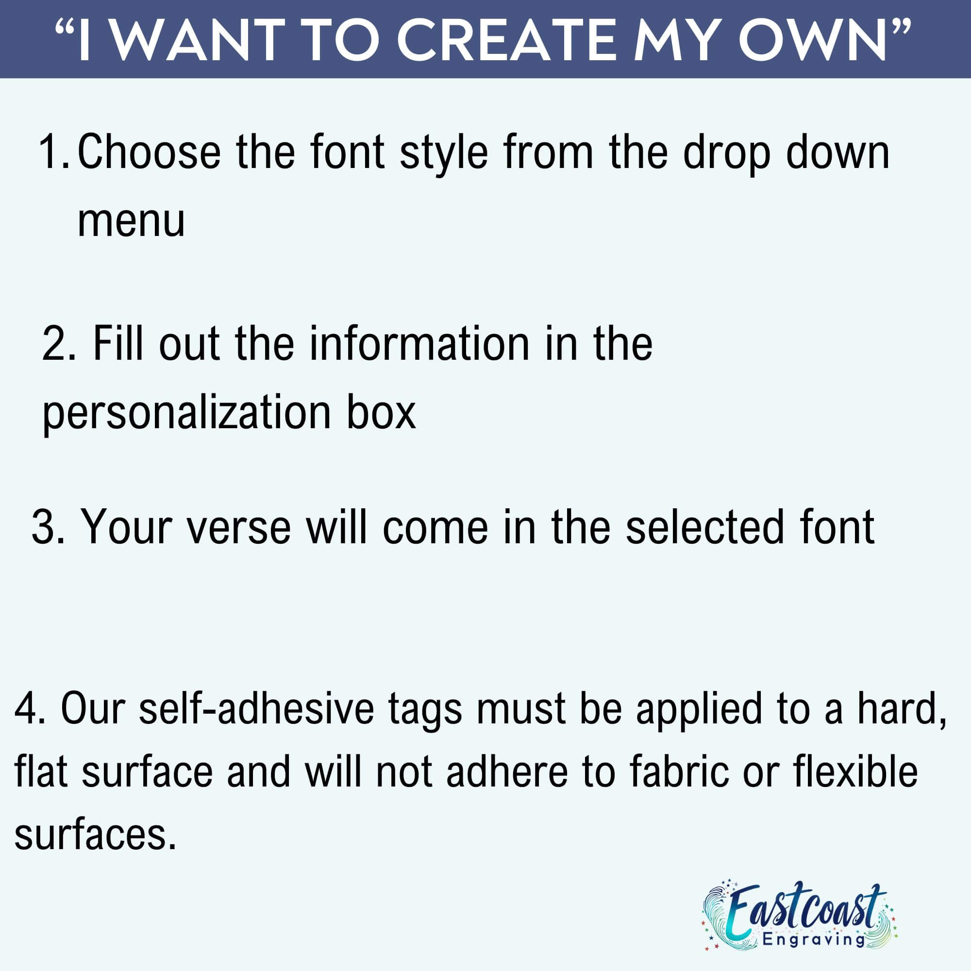 Brass Bible verse tag with engraved scripture quote