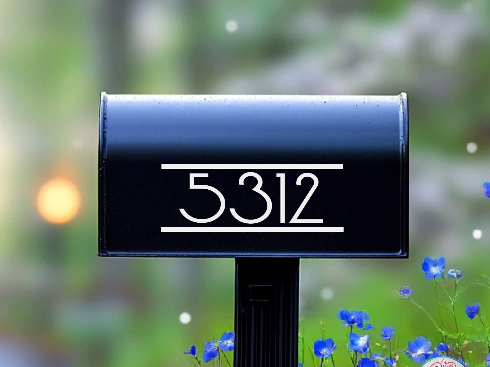House address modern mailbox numbers in vibrant colors