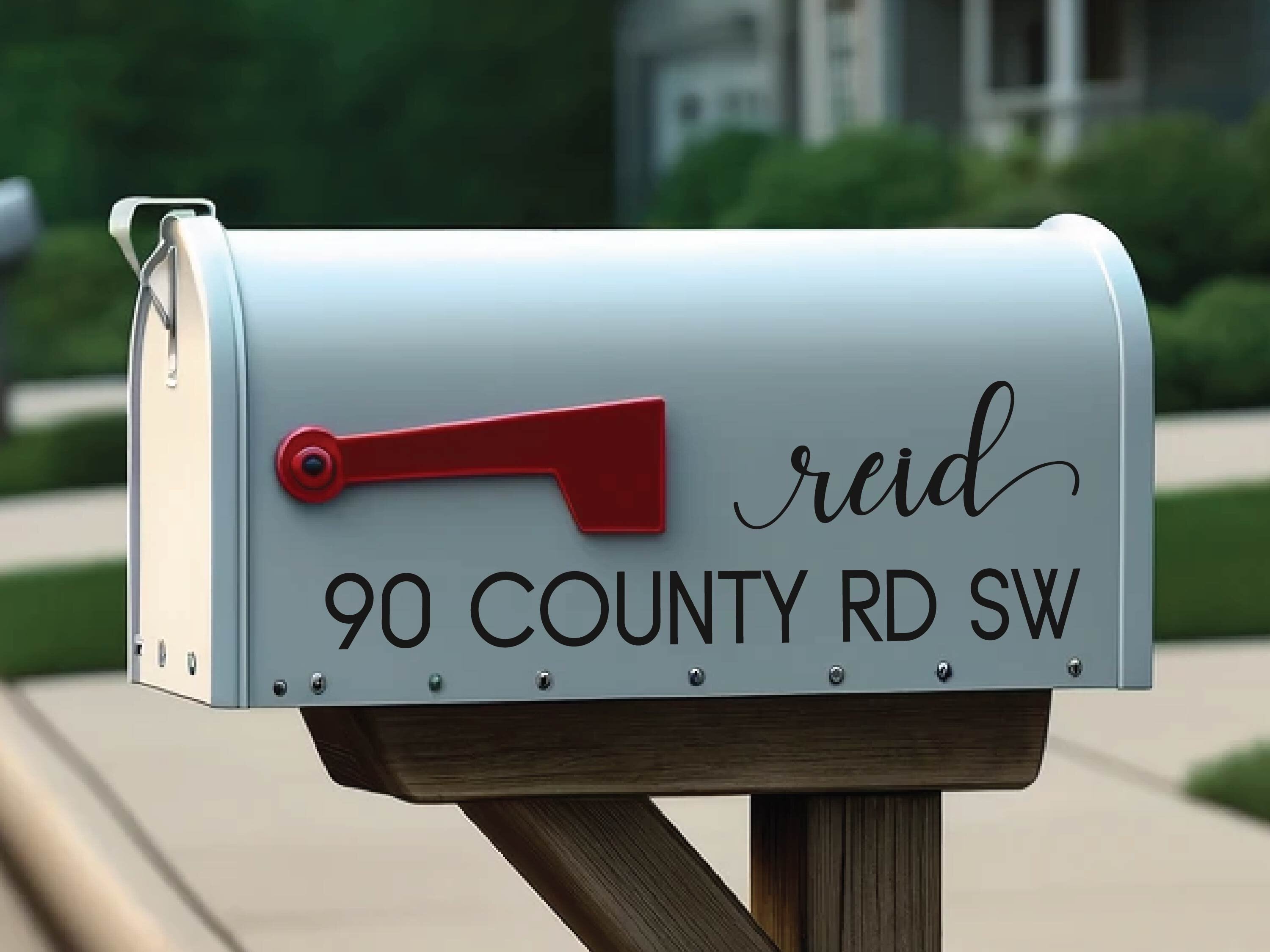 elegant address mailbox sticker with personalized text