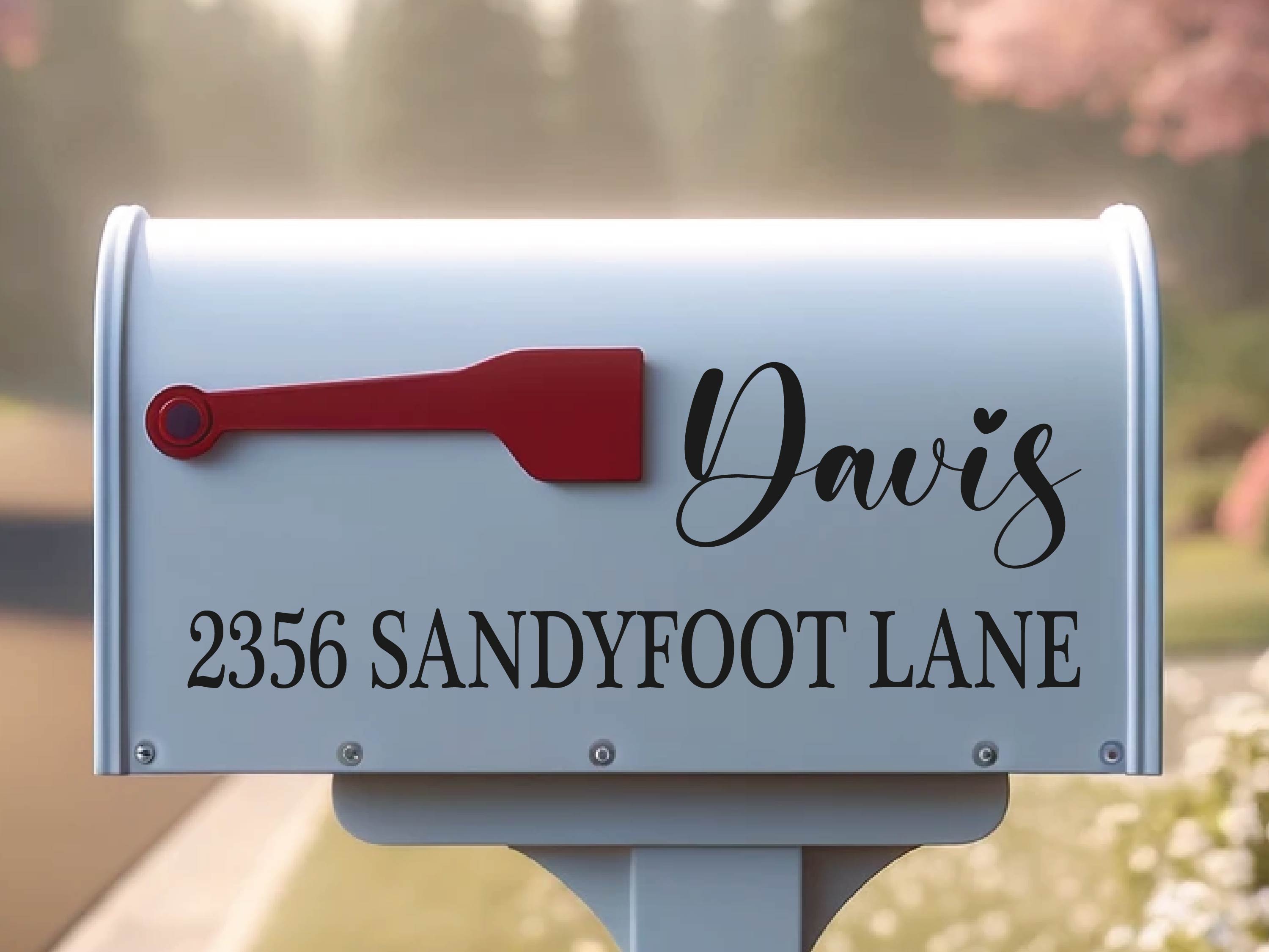 Easy-to-apply mailbox number decal with instructions