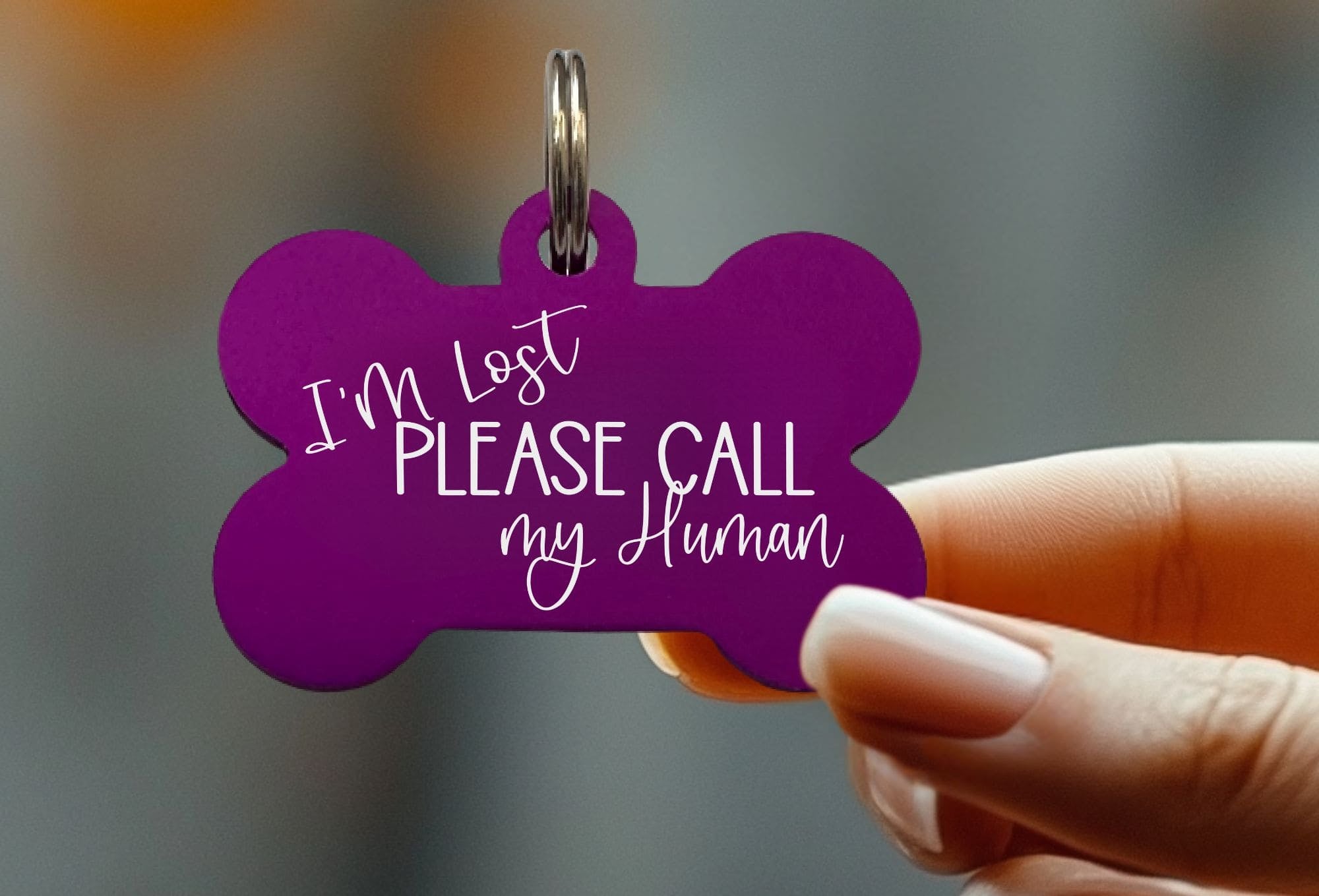 Custom engraved dog ID tag with funny saying by Eastcoast Engraving