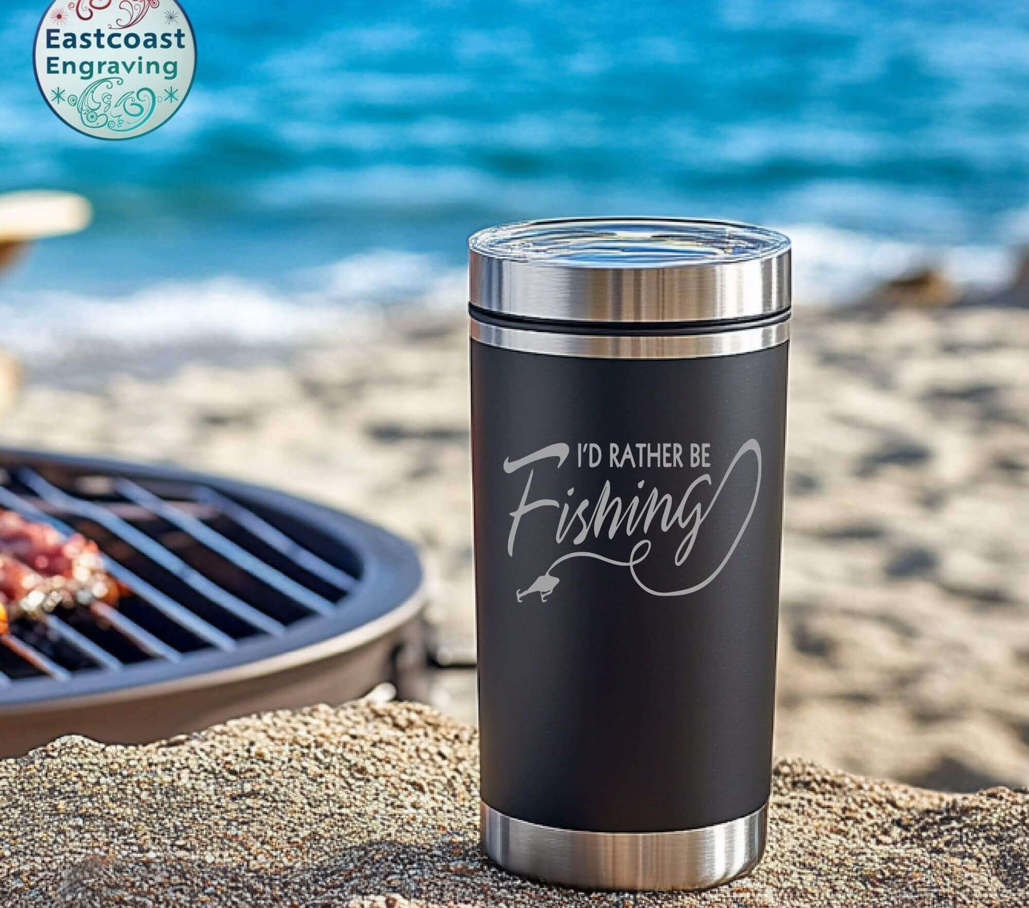 Personalized fishing decal for cups and mugs – durable and waterproof