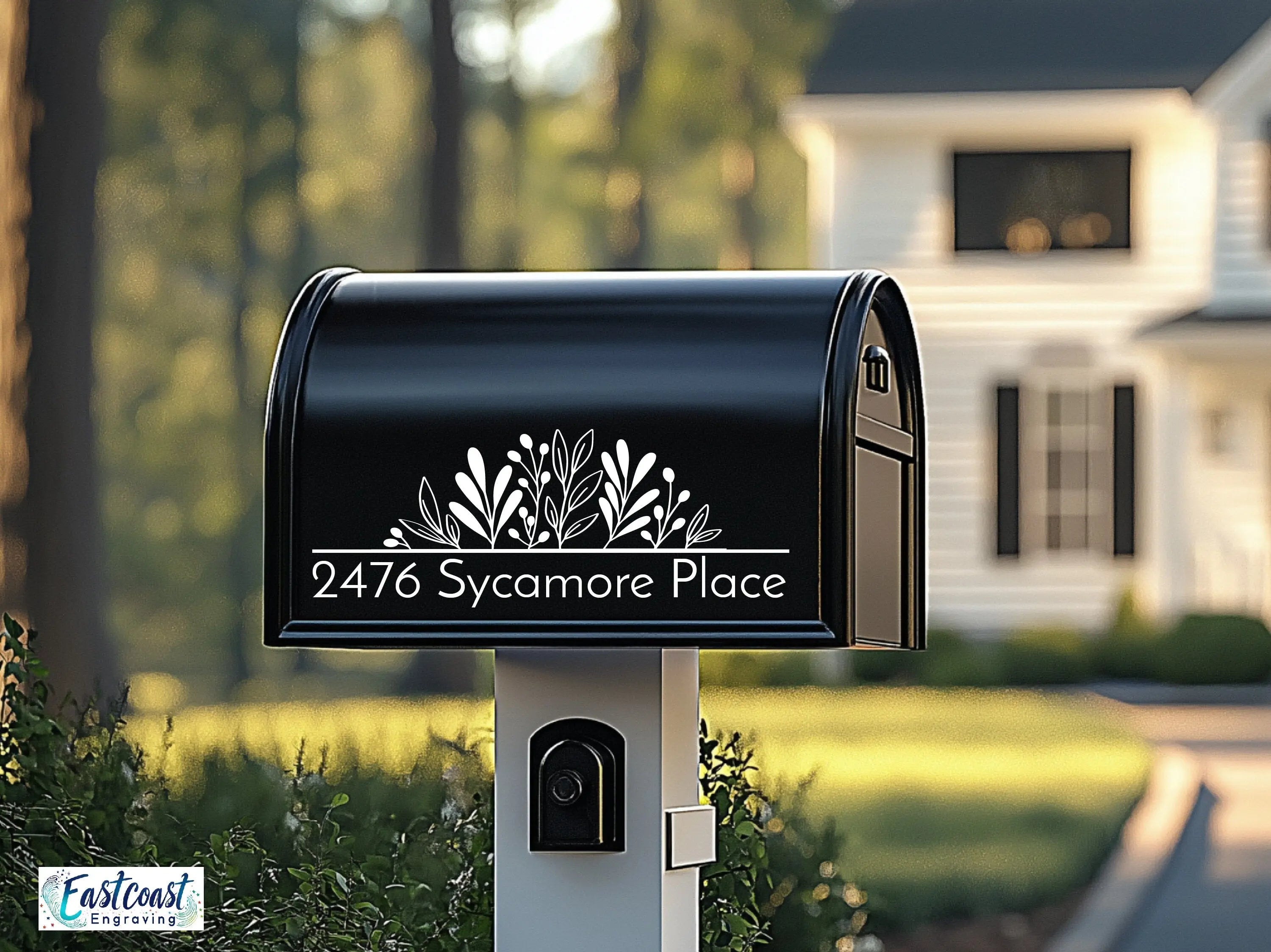 Vinyl mailbox stickers in standard and jumbo sizes