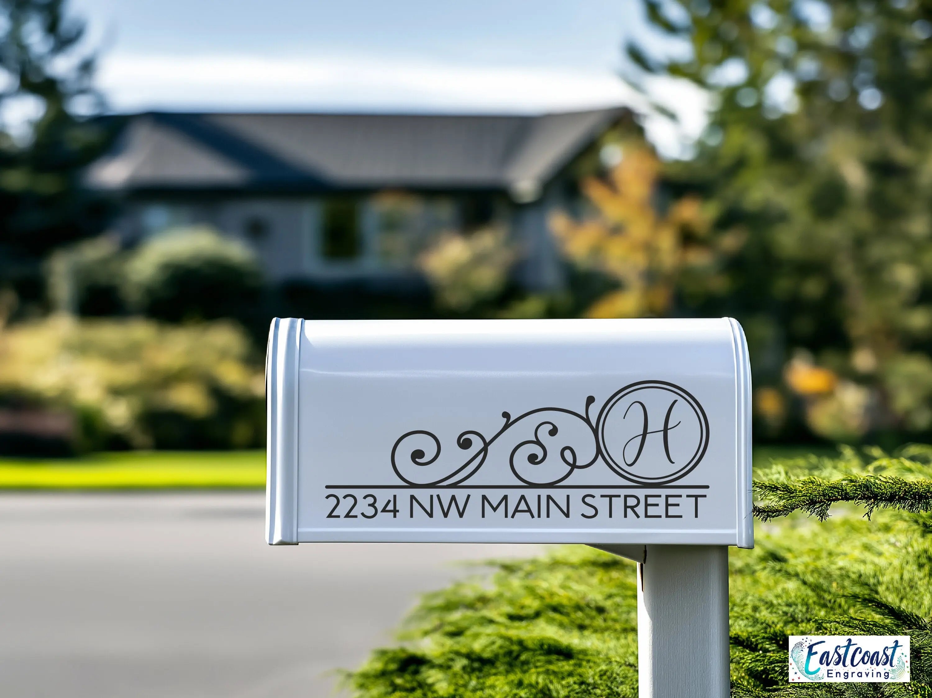 Personalized mailbox decals for address visibility and style