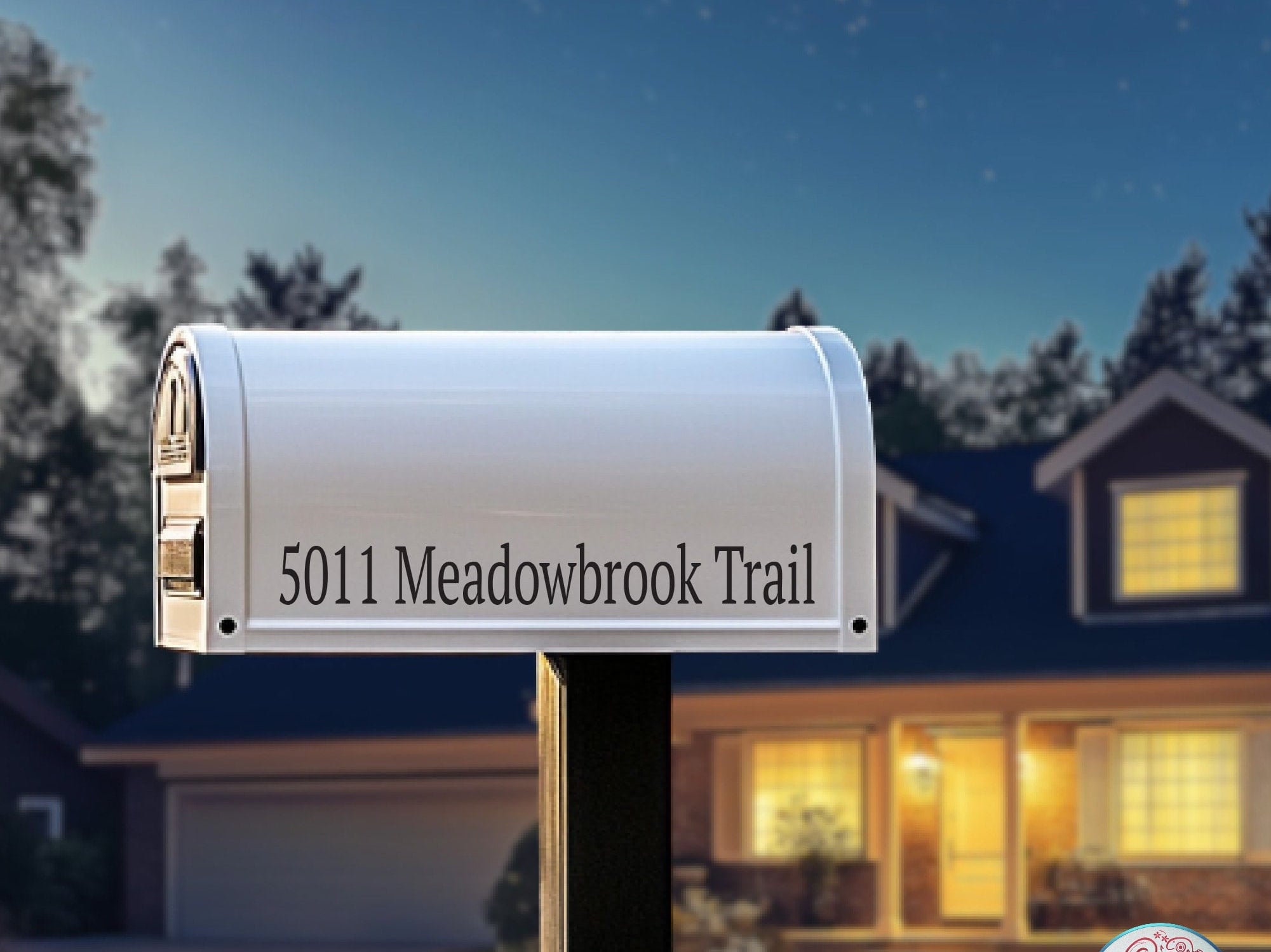 Vinyl address numbers for mailbox customization