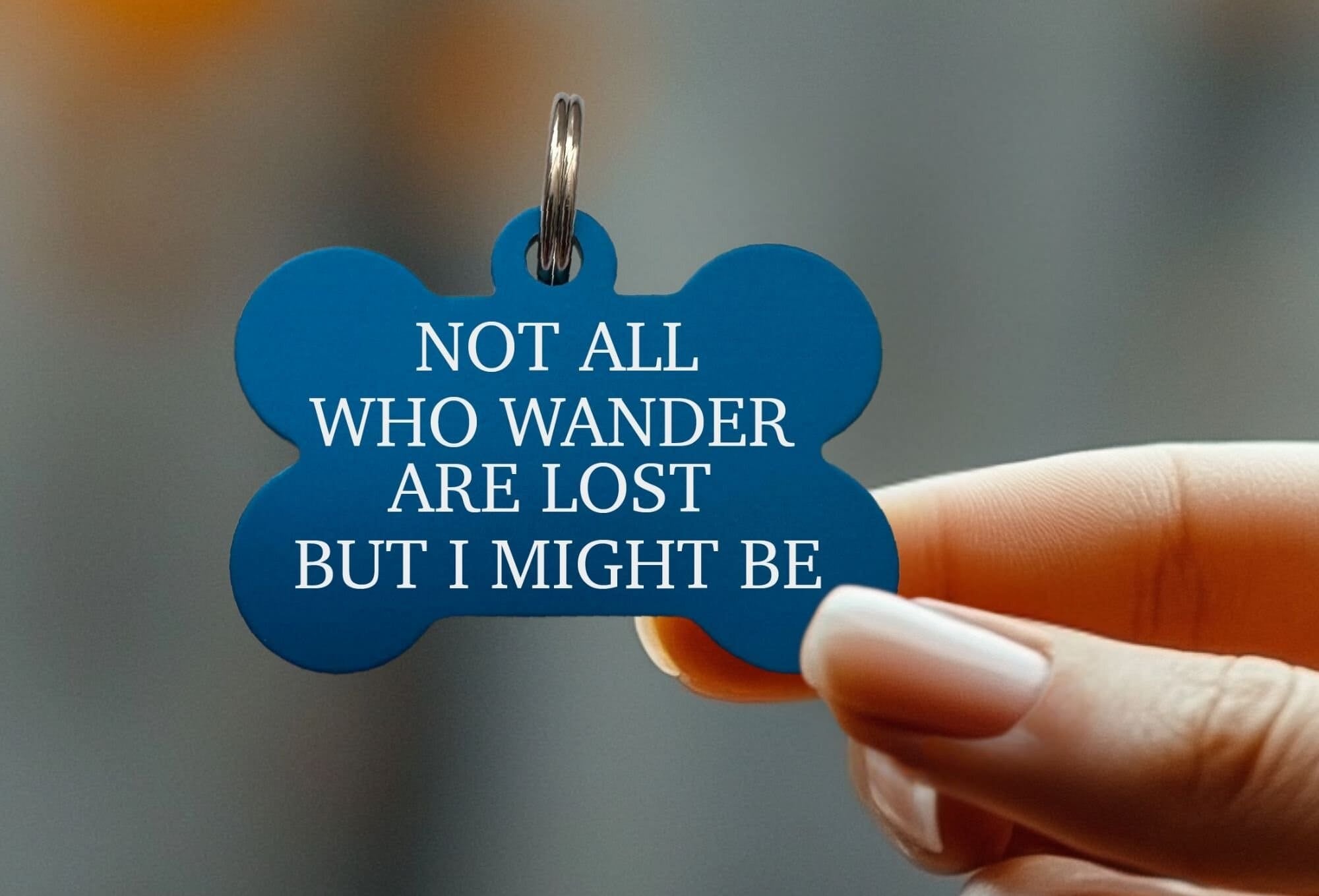 Personalized pet ID tag with funny message for dogs