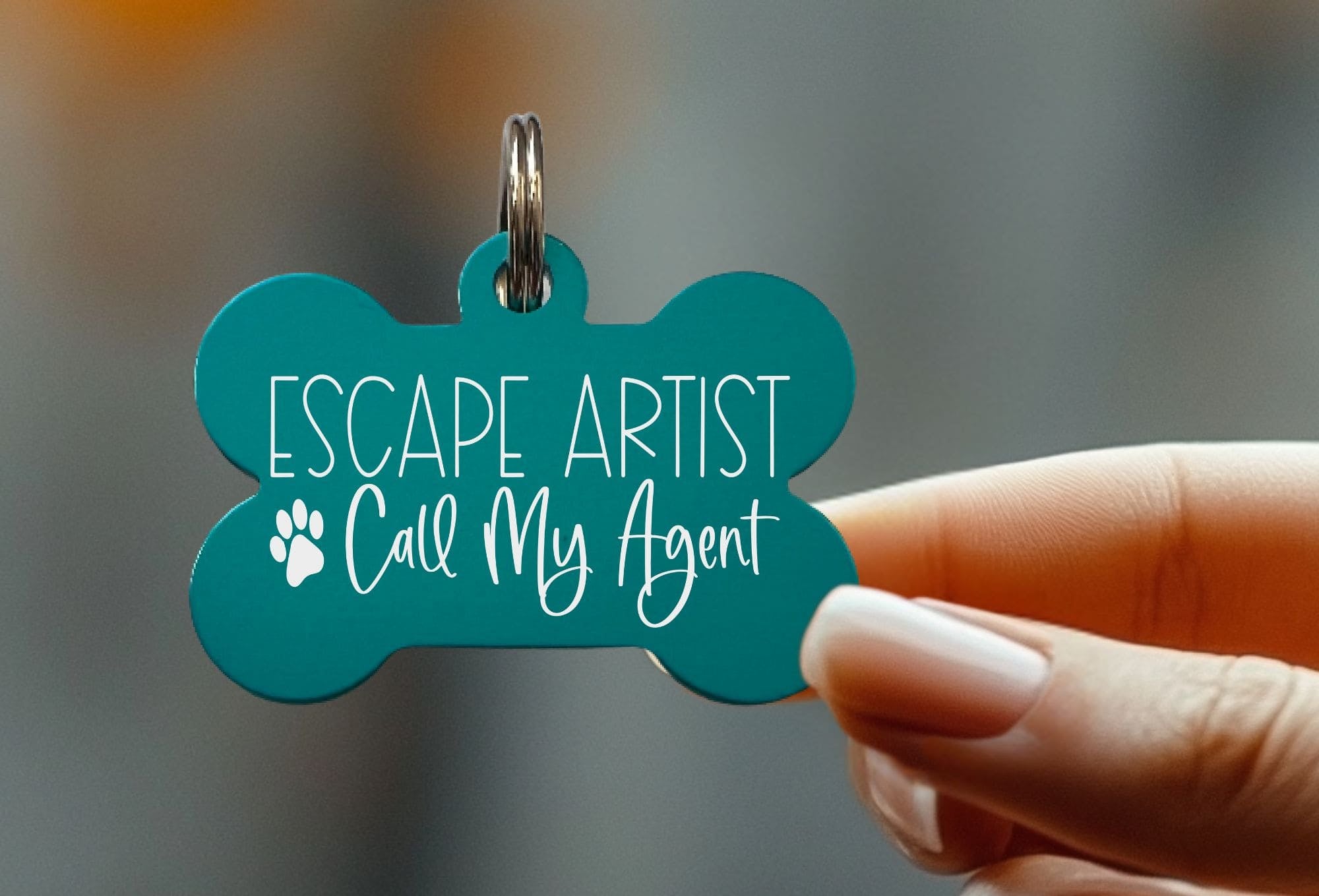 Durable laser engraved dog collar tags for active pets