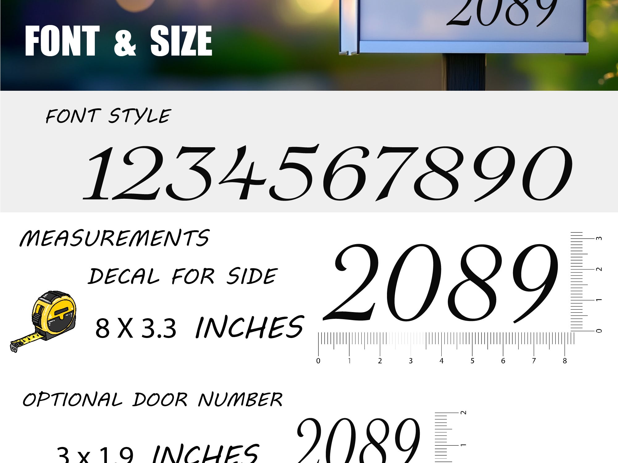 Premium vinyl mailbox numbers for a professional finish