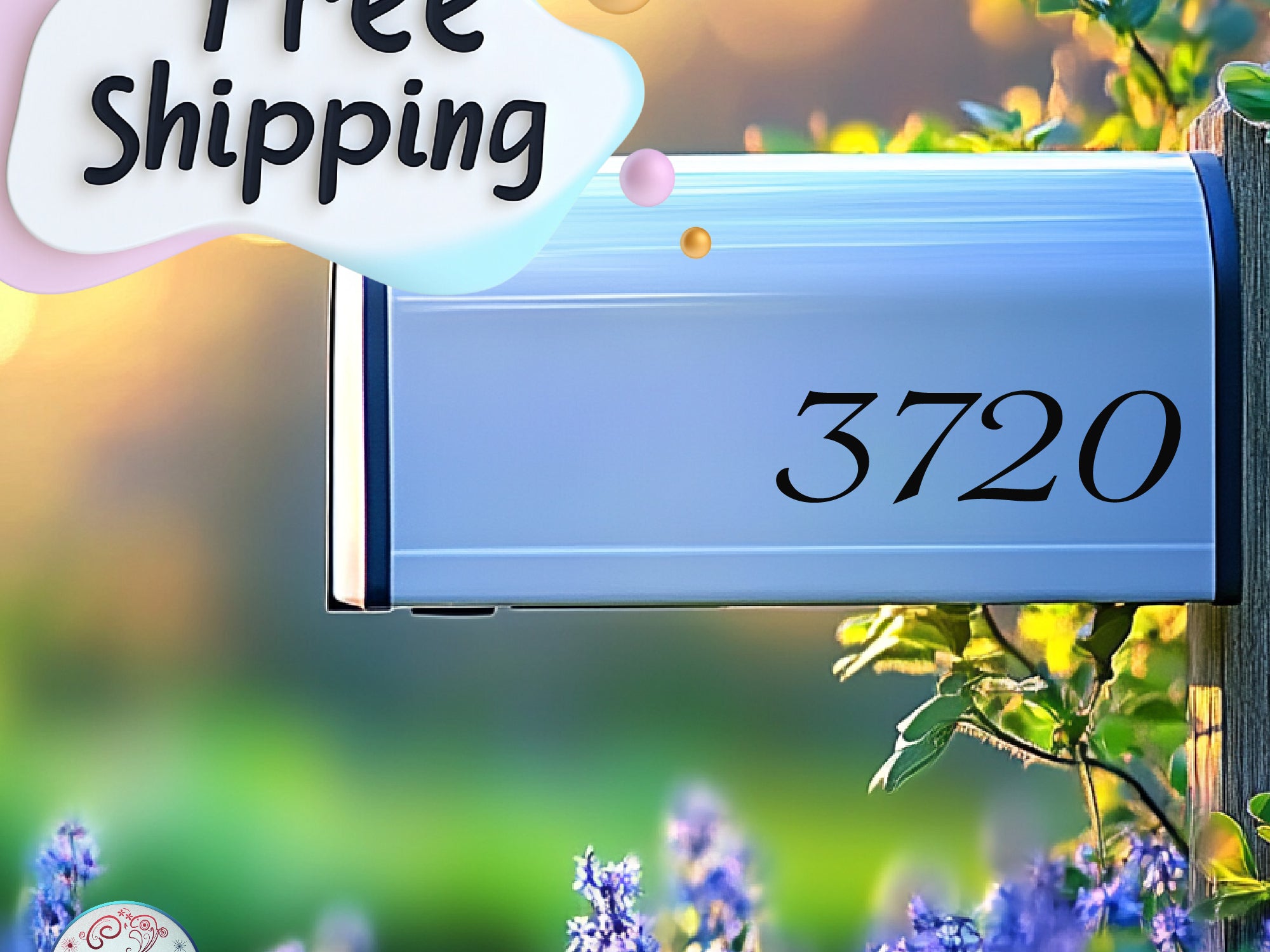 Durable vinyl mailbox decals in bold colors