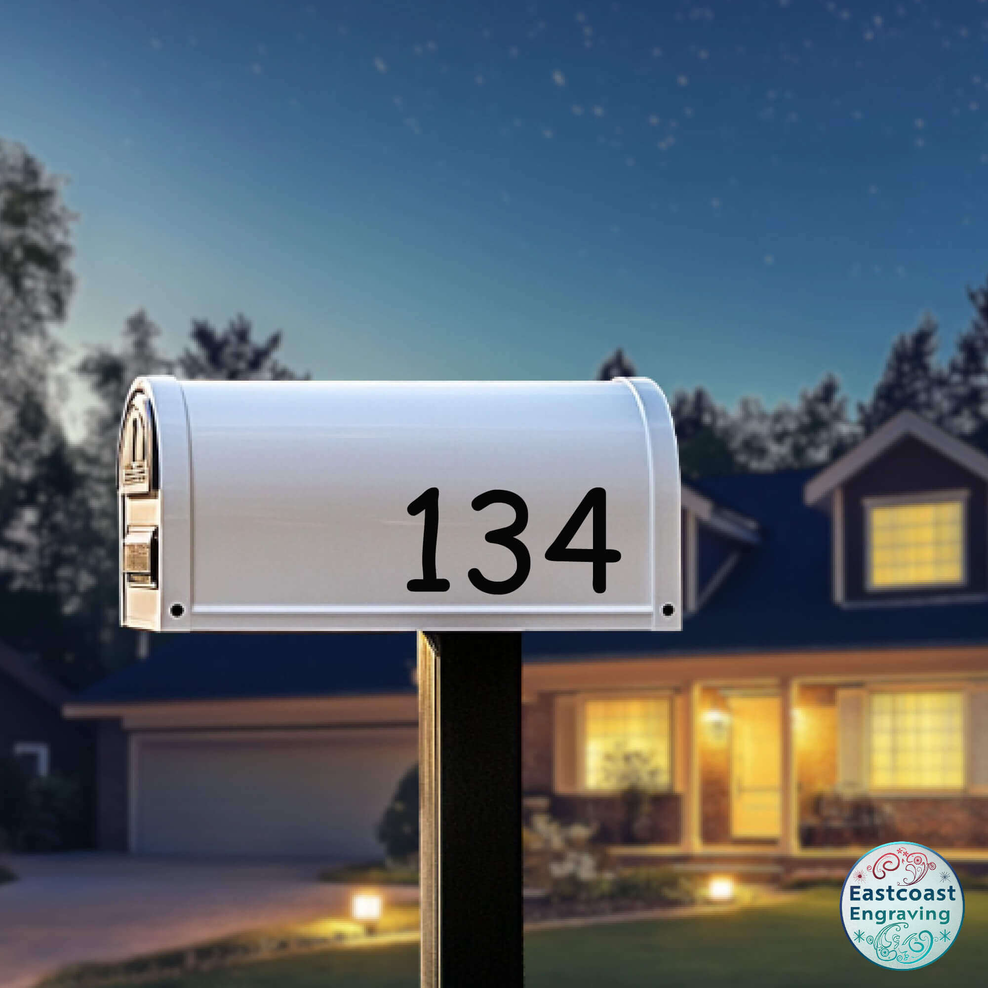 Customizable house numbers decals with 20+ color options
