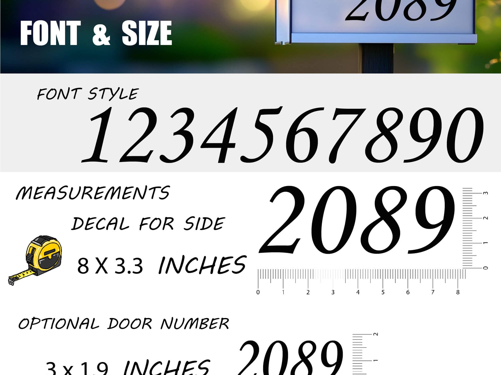 Professional-looking mailbox decals for visibility