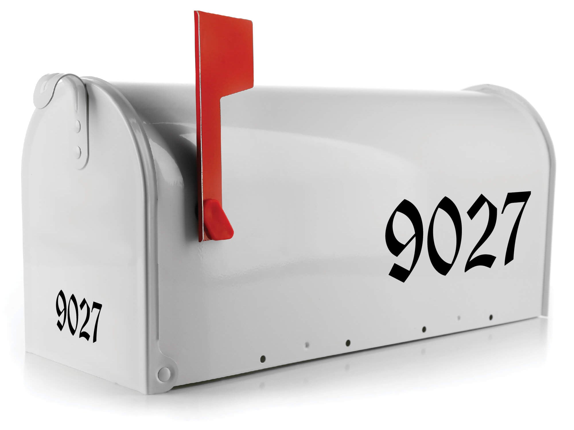 Custom vinyl mailbox numbers in bold font for easy visibility