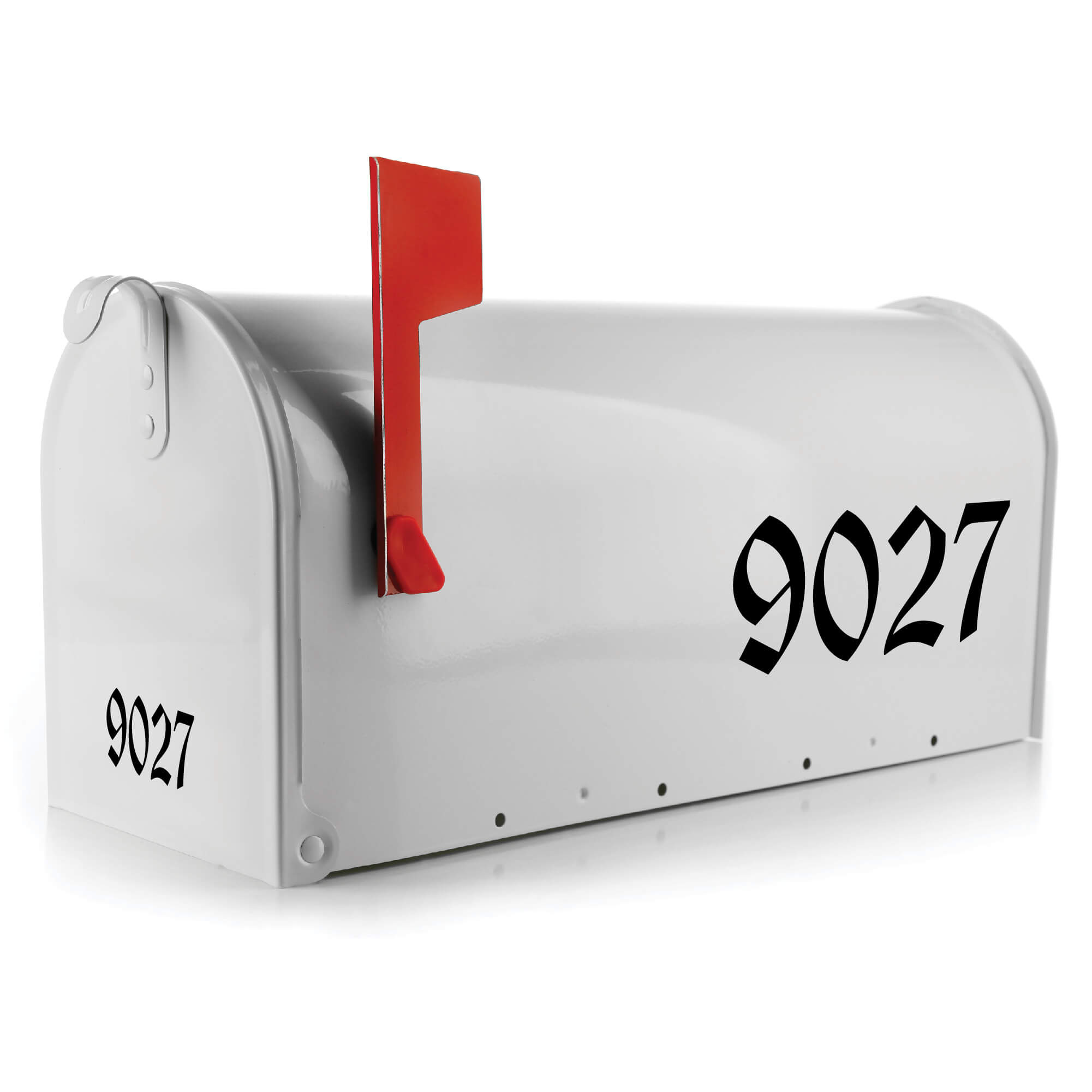 Custom vinyl mailbox numbers in bold font for easy visibility