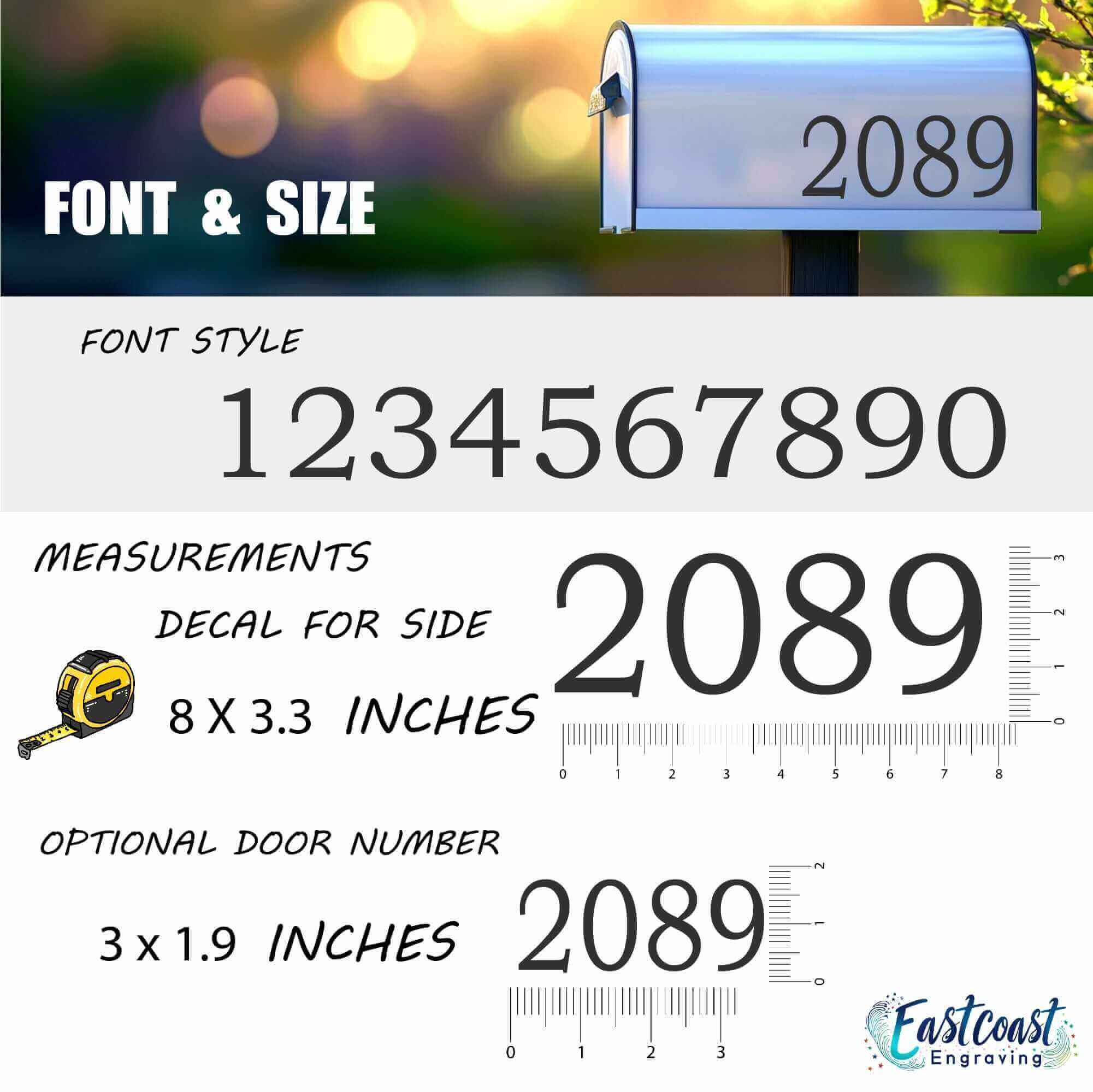 practice decal included for easy mailbox number installation
