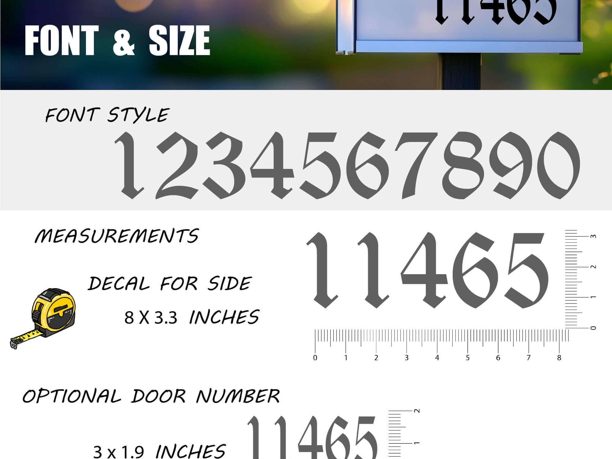 Stylish mailbox number stickers for outdoor curb appeal