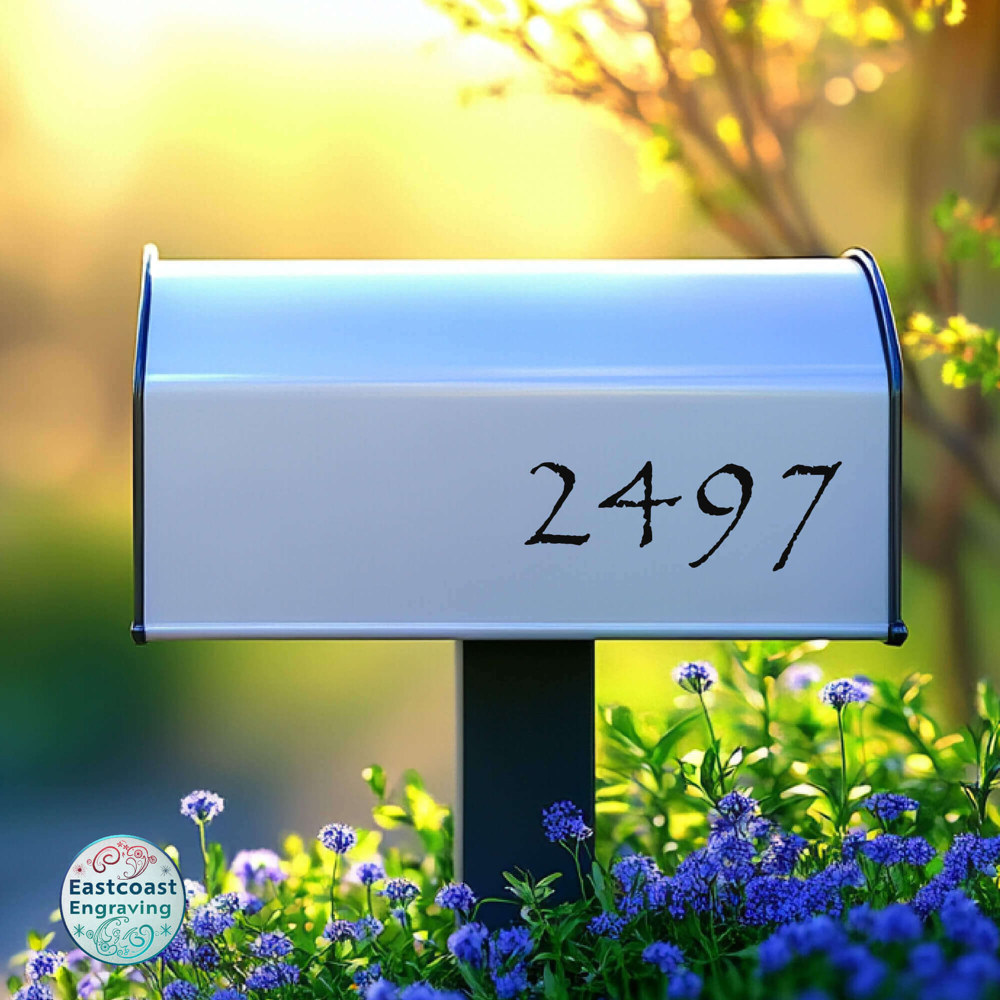 mailbox numbers in black vinyl with bubble-free finish