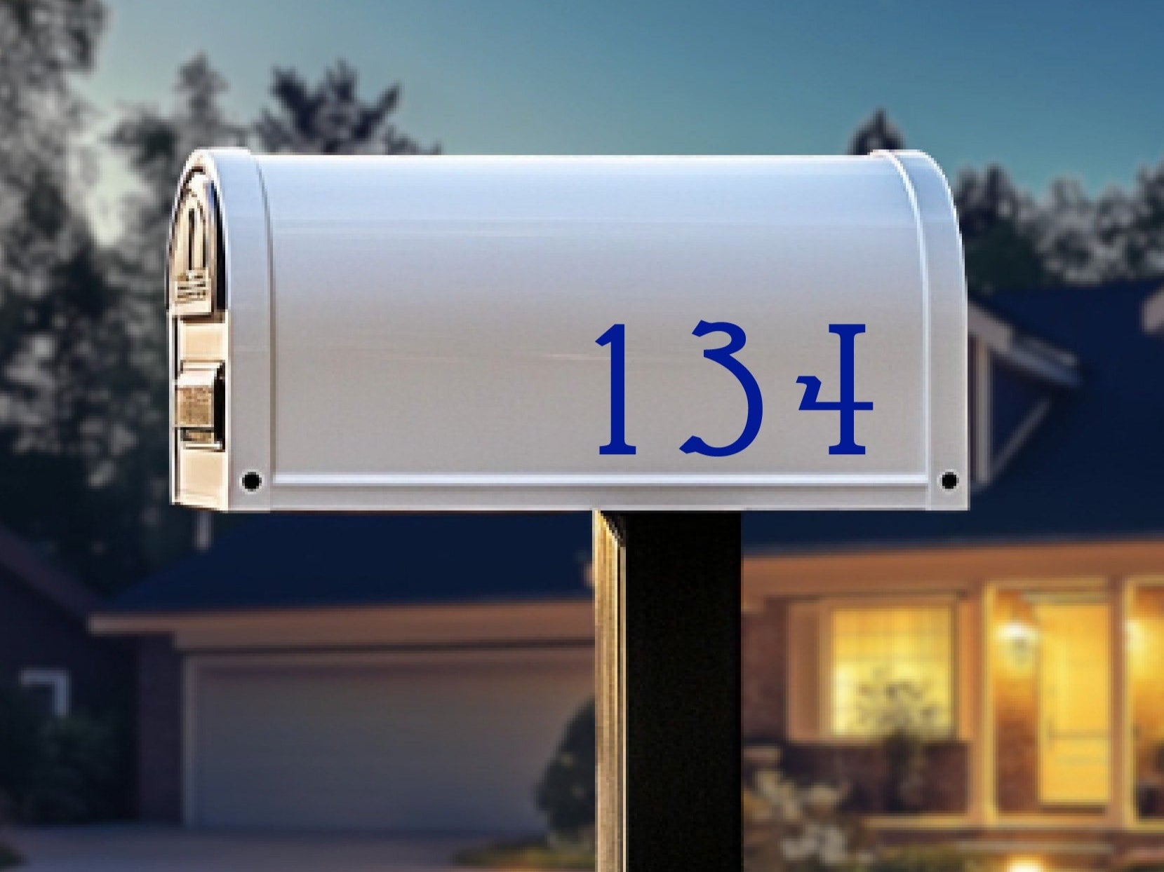 weatherproof mailbox number decal set with optional door number