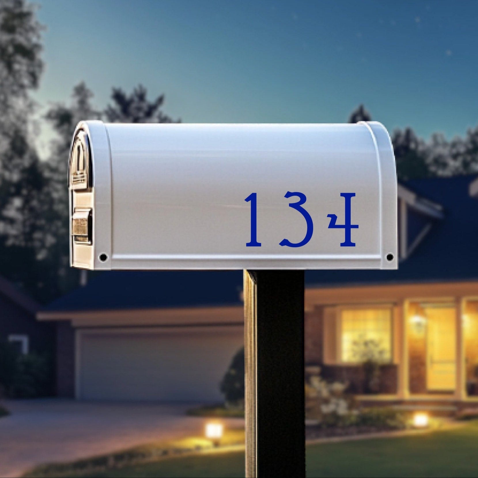 weatherproof mailbox number decal set with optional door number