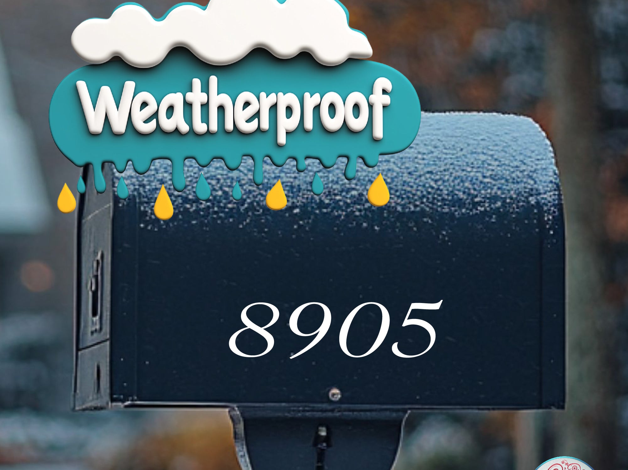 Durable stick-on mailbox numbers for outdoor use