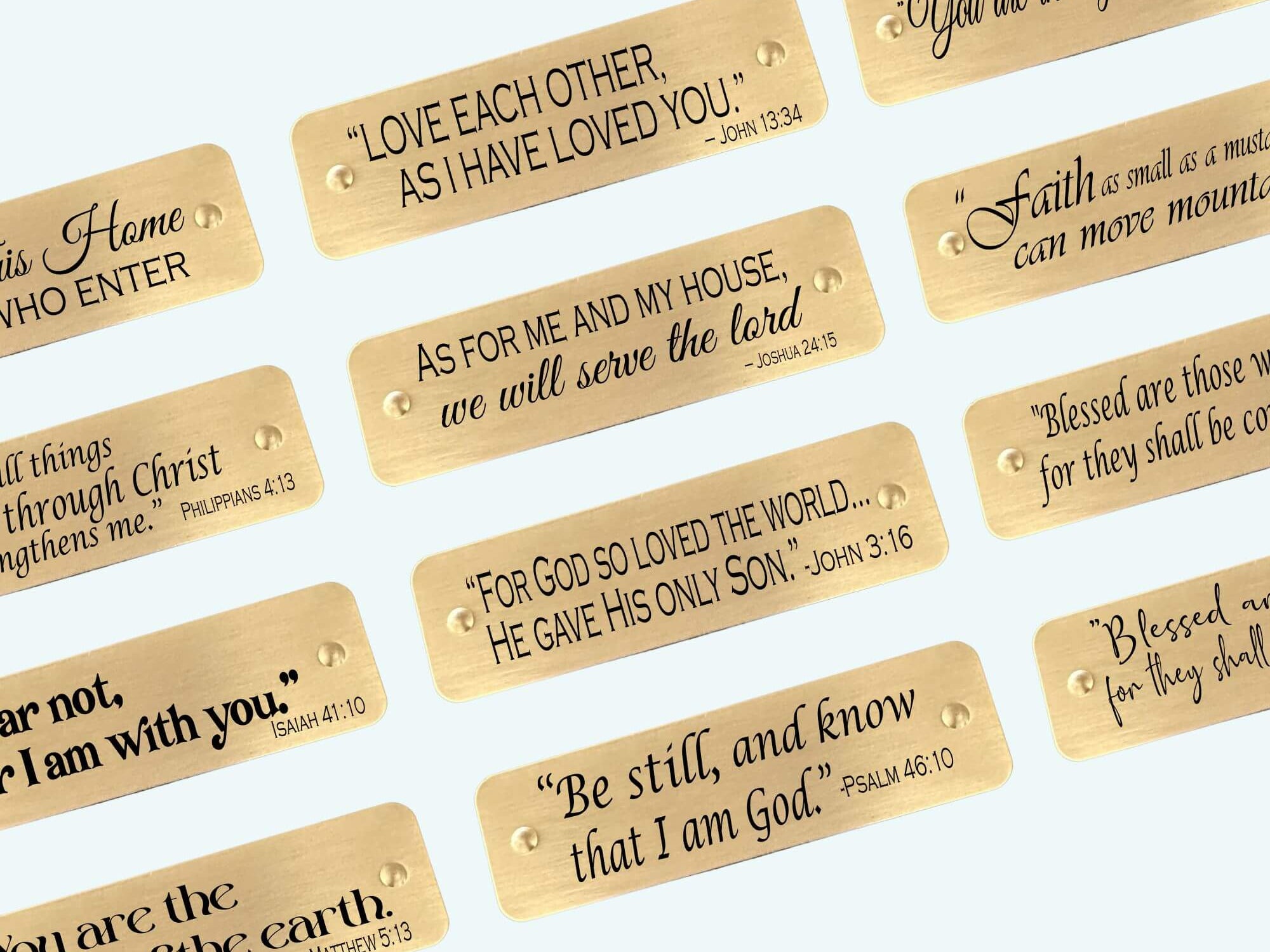 Engraved scripture nameplate for Bible covers and journals