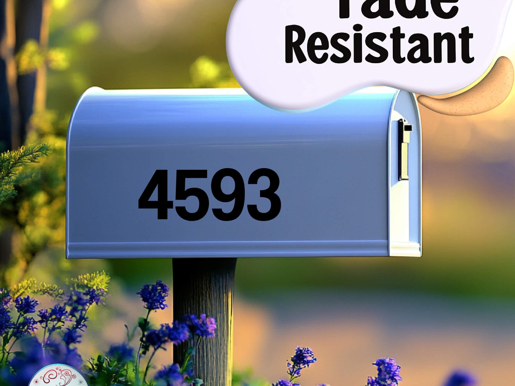 Stylish mailbox decals for one or both sides