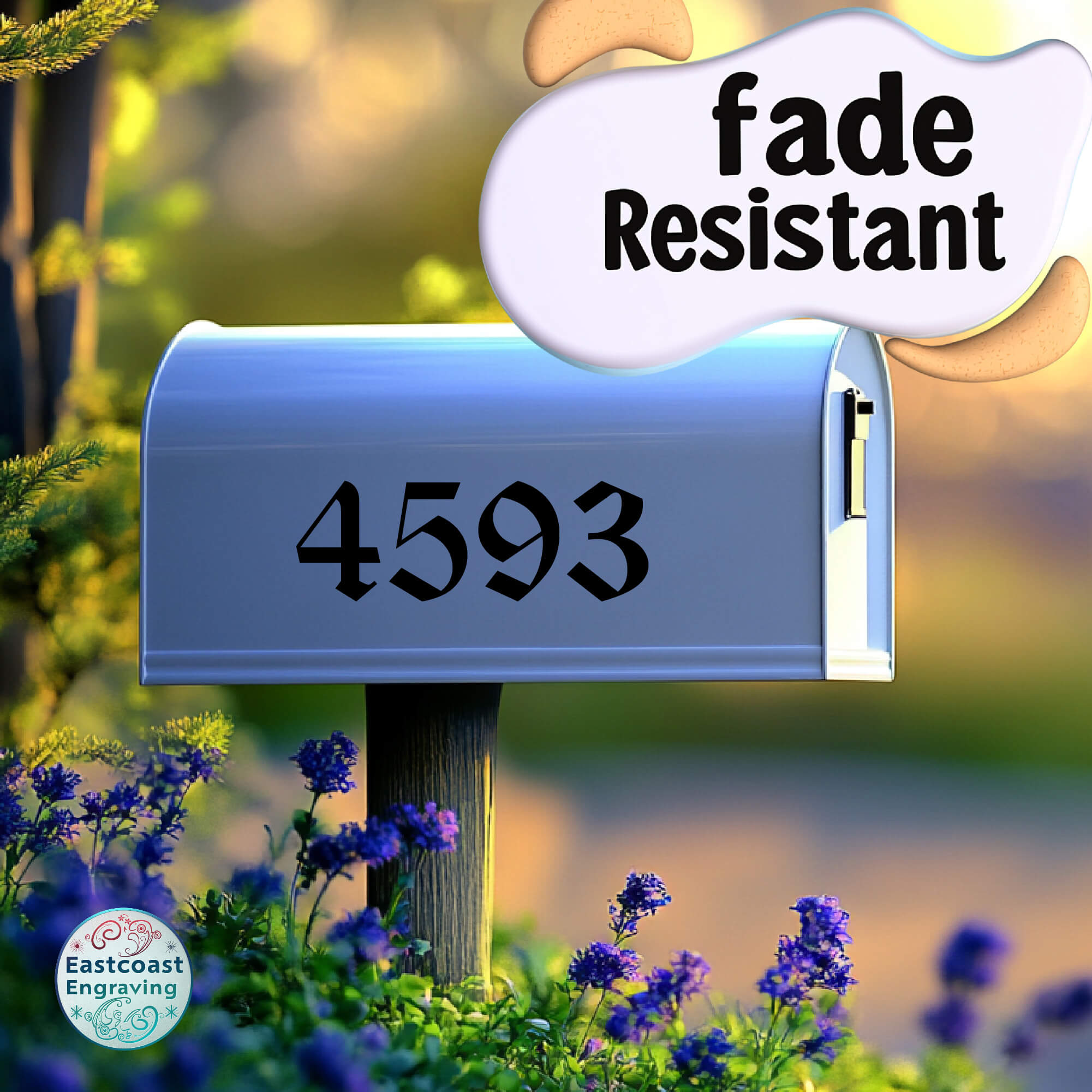 Peel-and-stick mailbox number stickers for simple application