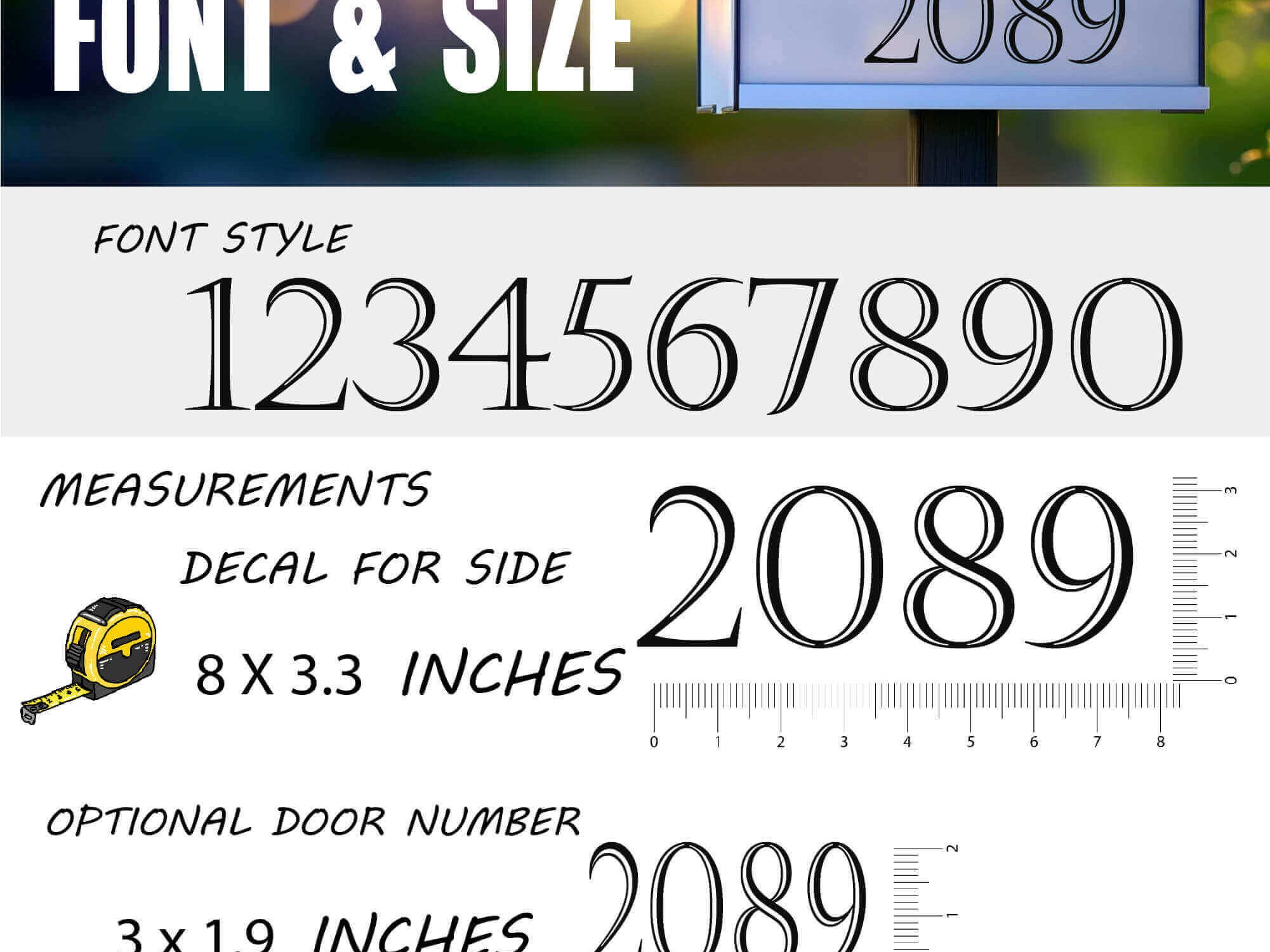 Custom house address peel and stick decals