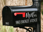 House number mailbox sticker with bold font