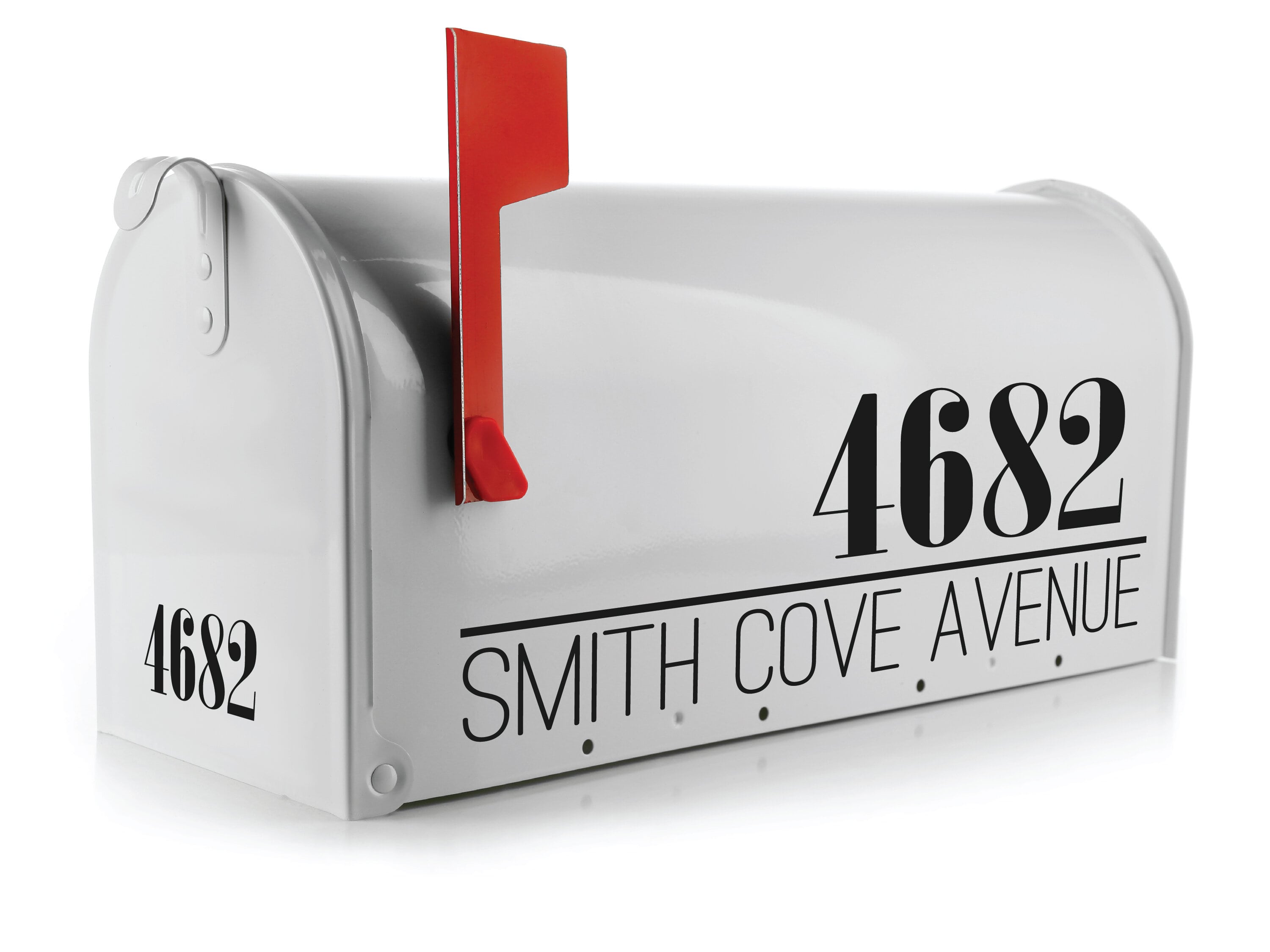 house number outdoor decal with clean vinyl font