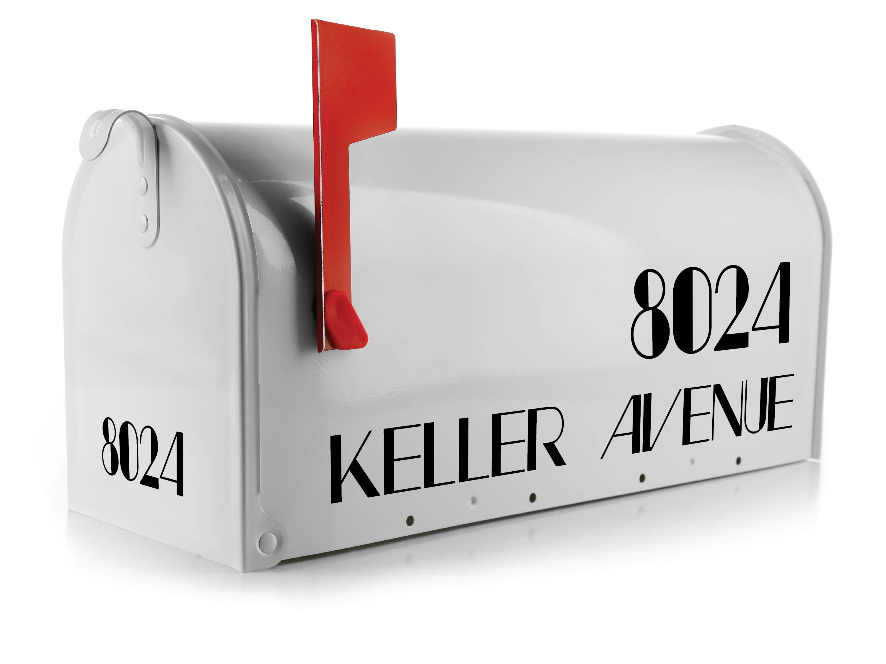 personalized two-piece vinyl sticker for mailbox address