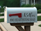Black vinyl mailbox sticker with address line