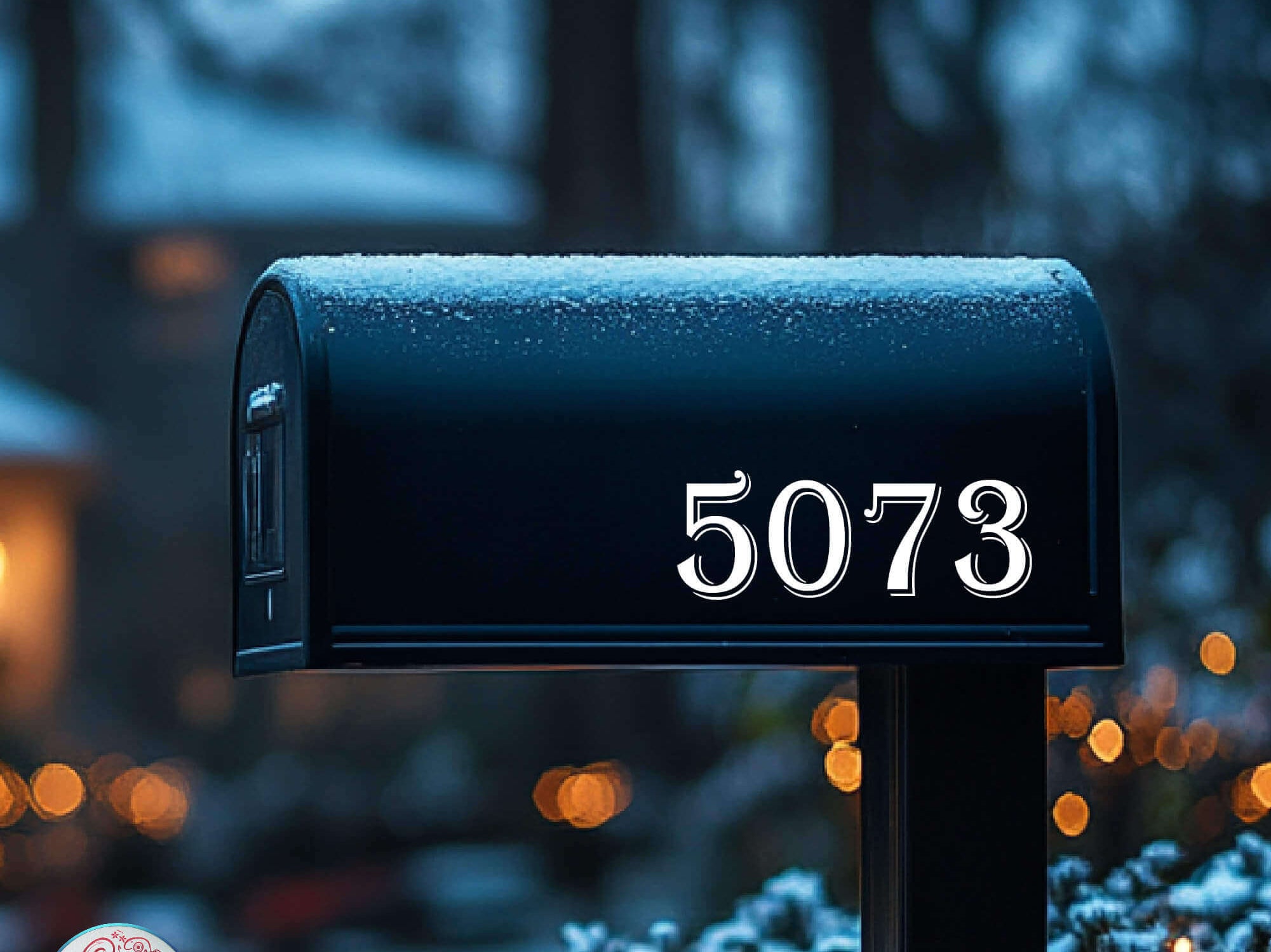 Large custom vinyl mailbox address decal