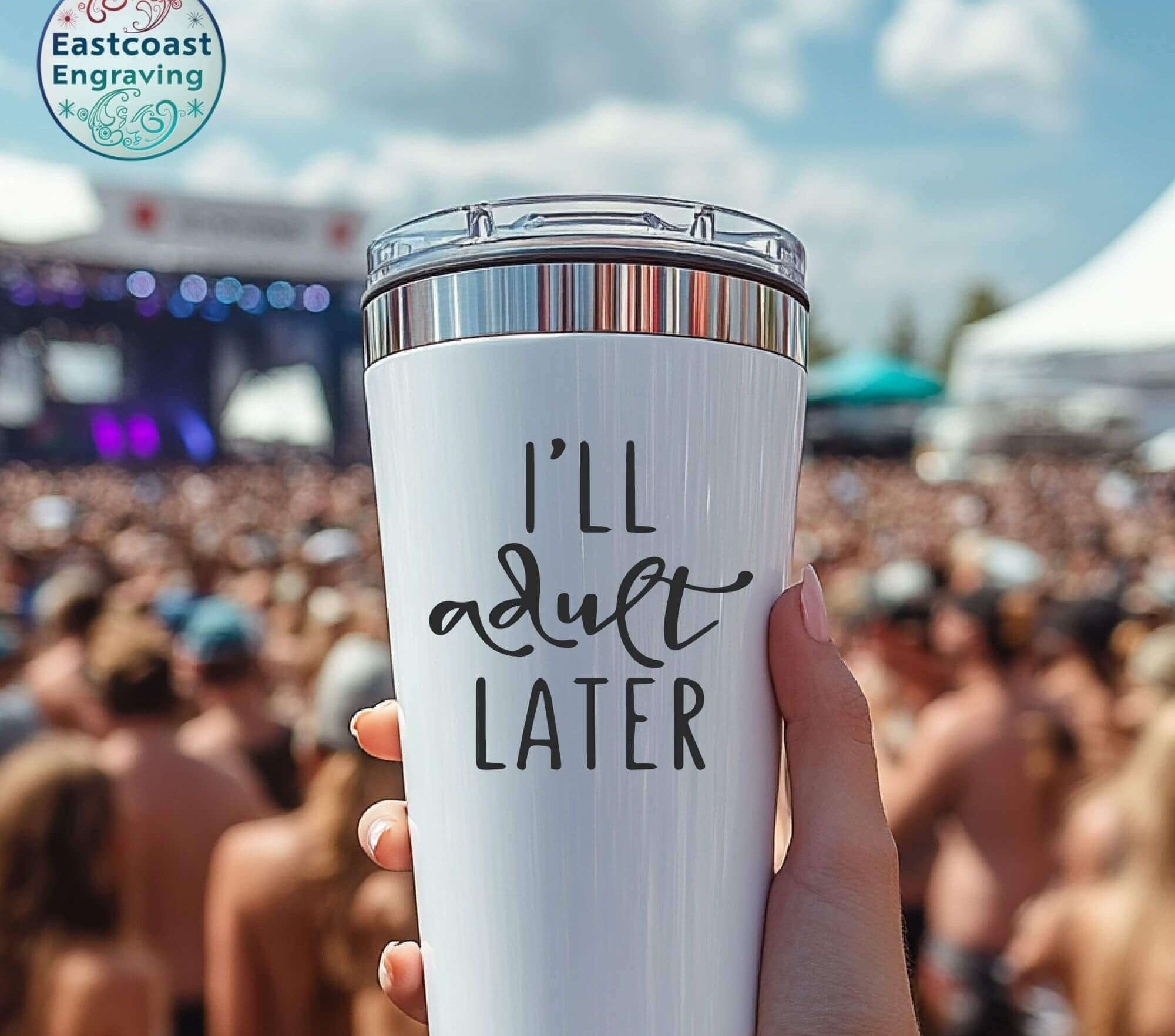 Sarcastic vinyl sticker on a tumbler – stylish and fun for any occasion