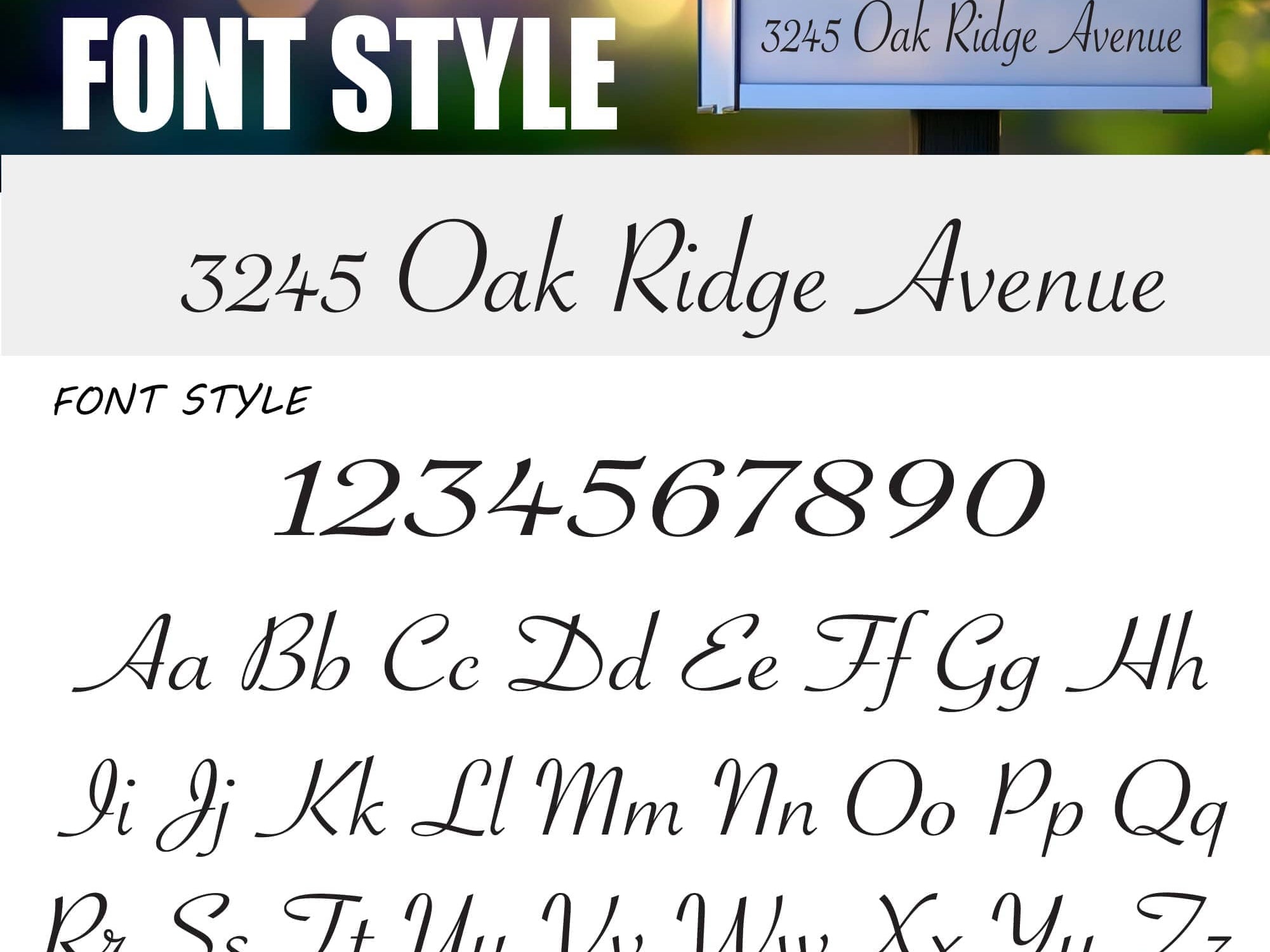 Vinyl mailbox number decal with easy application guide