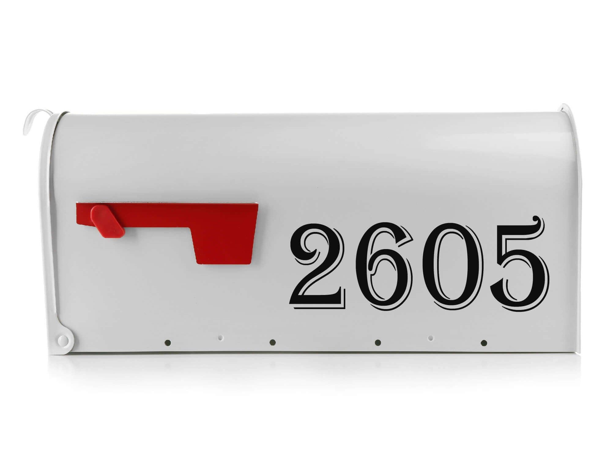 Vinyl house number for mailbox personalization