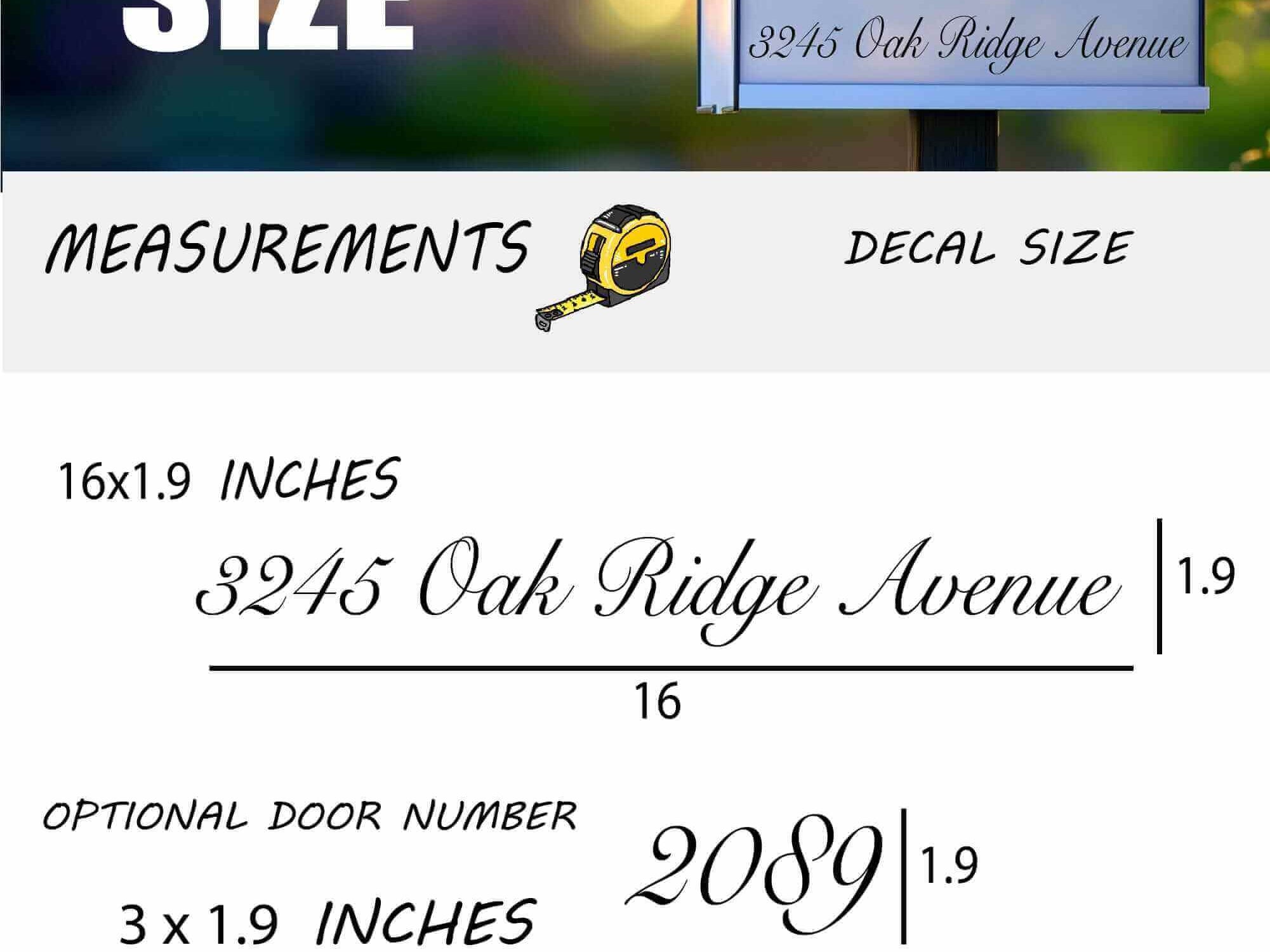 Weatherproof personalized mailbox decal with custom numbers