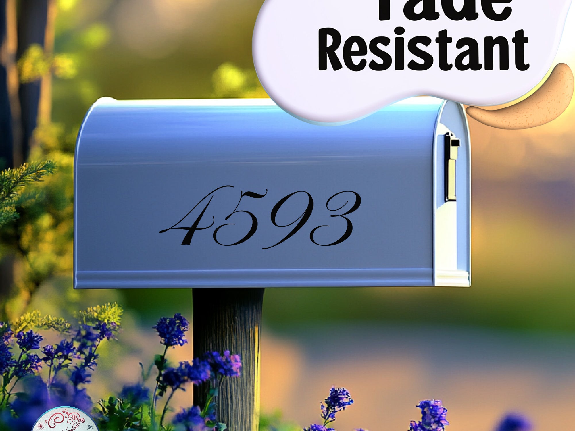Personalized mailbox decals in custom sizes