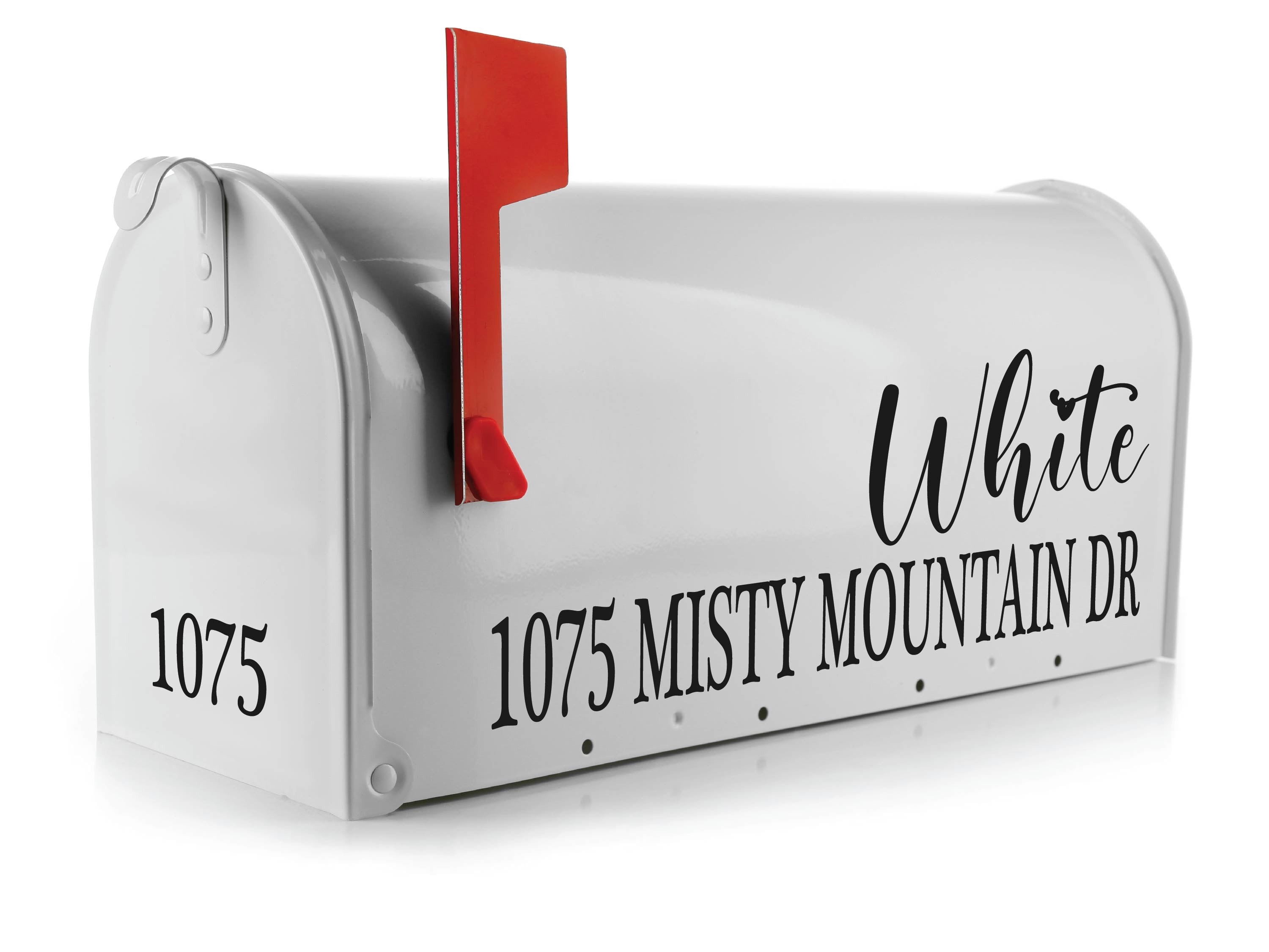 Mailbox sticker with address and house number in vinyl