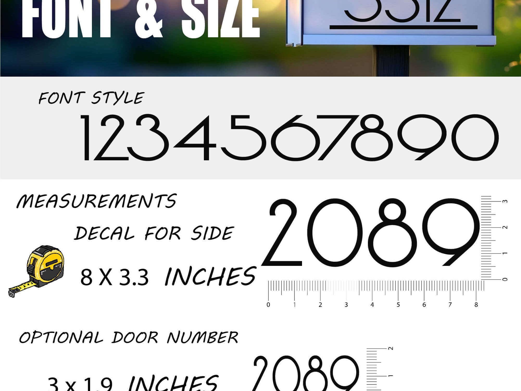 Custom modern mailbox address decals for easy application