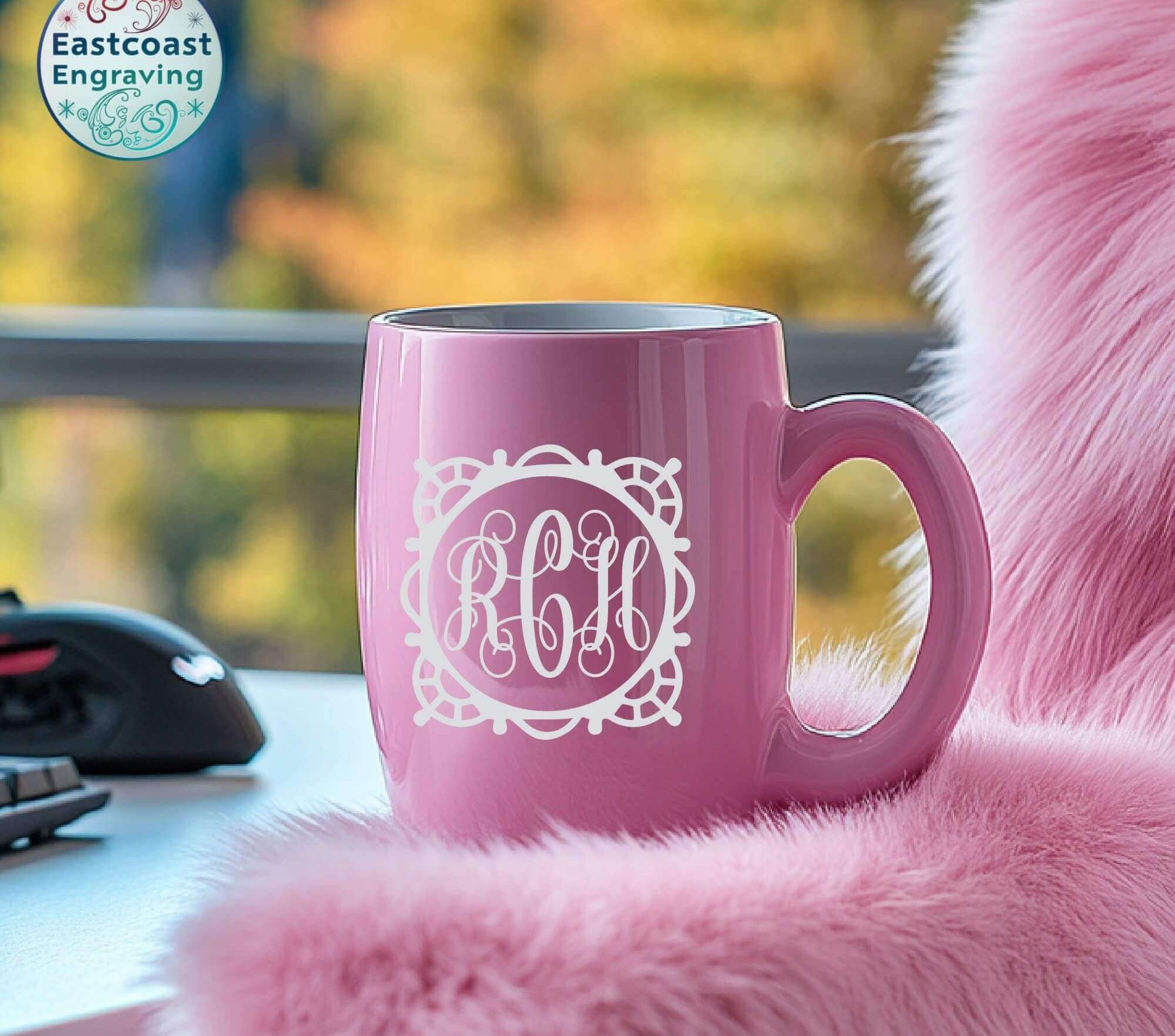 Monogram vinyl sticker for tumblers – waterproof and durable personalization