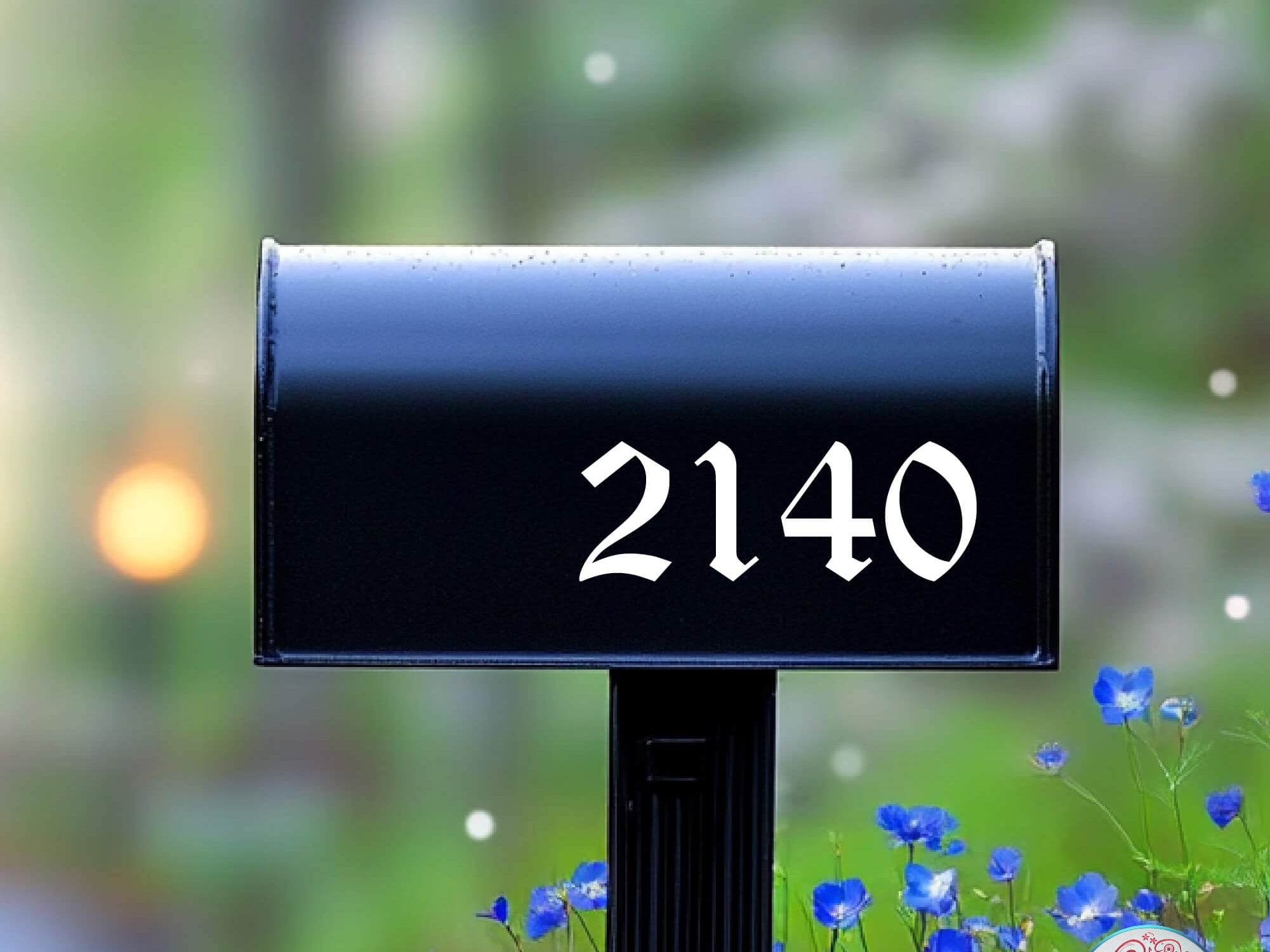Modern, fade-resistant vinyl mailbox decals in vibrant colors