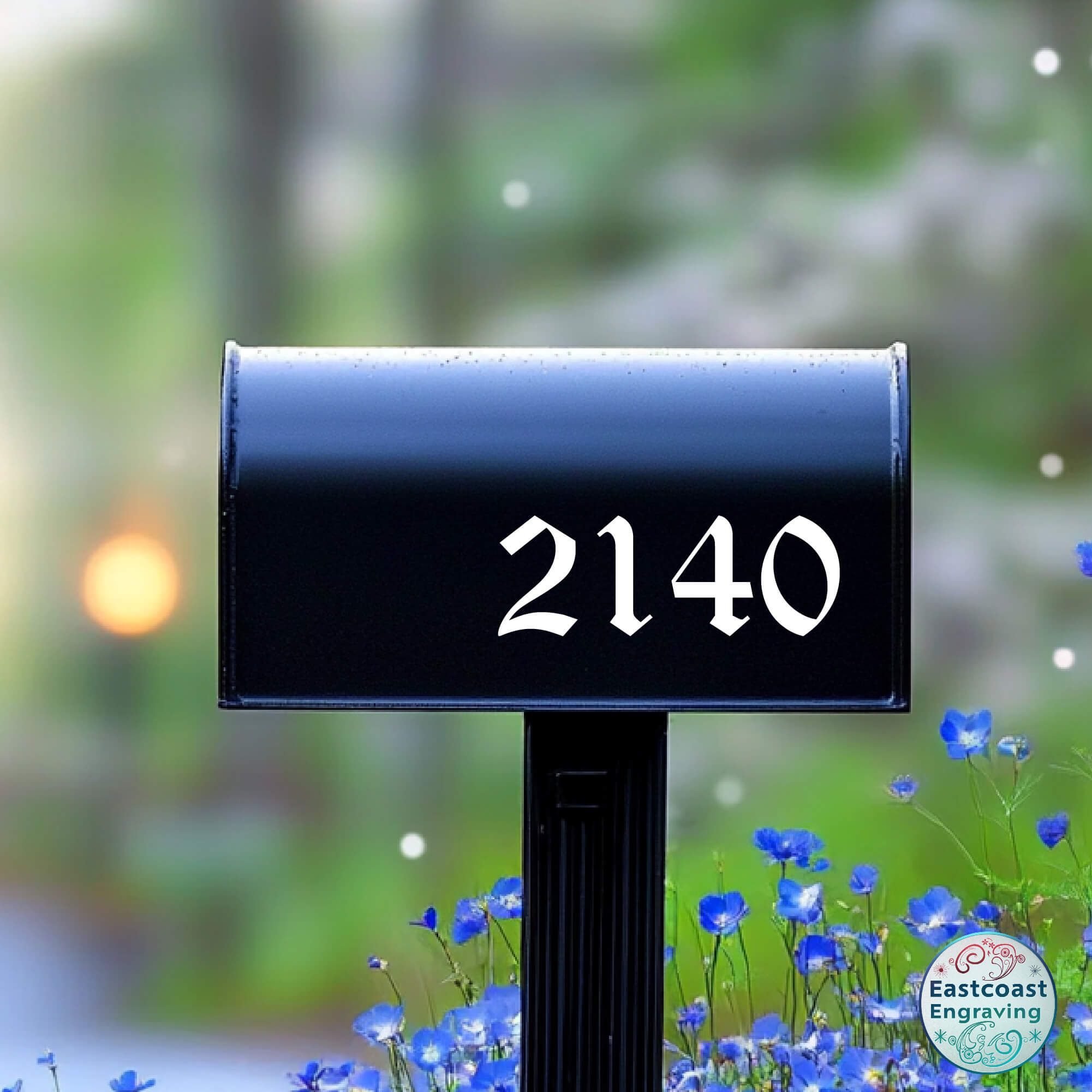 Modern, fade-resistant vinyl mailbox decals in vibrant colors