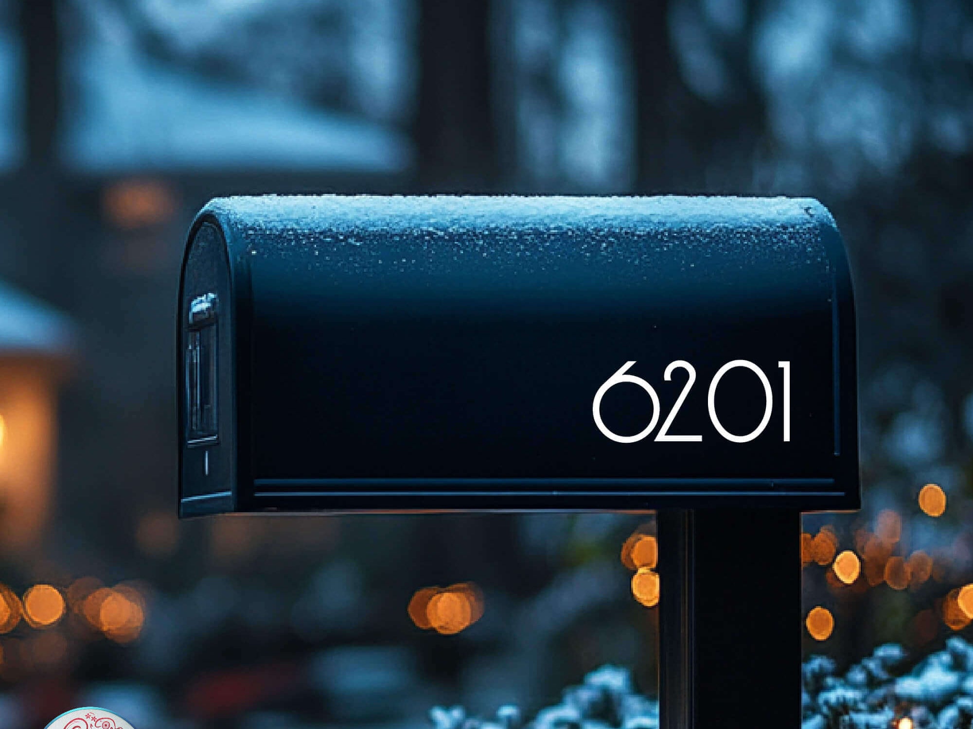 Installation of mailbox number decals on standard mailbox