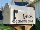 Personalized address decal with family name and street number