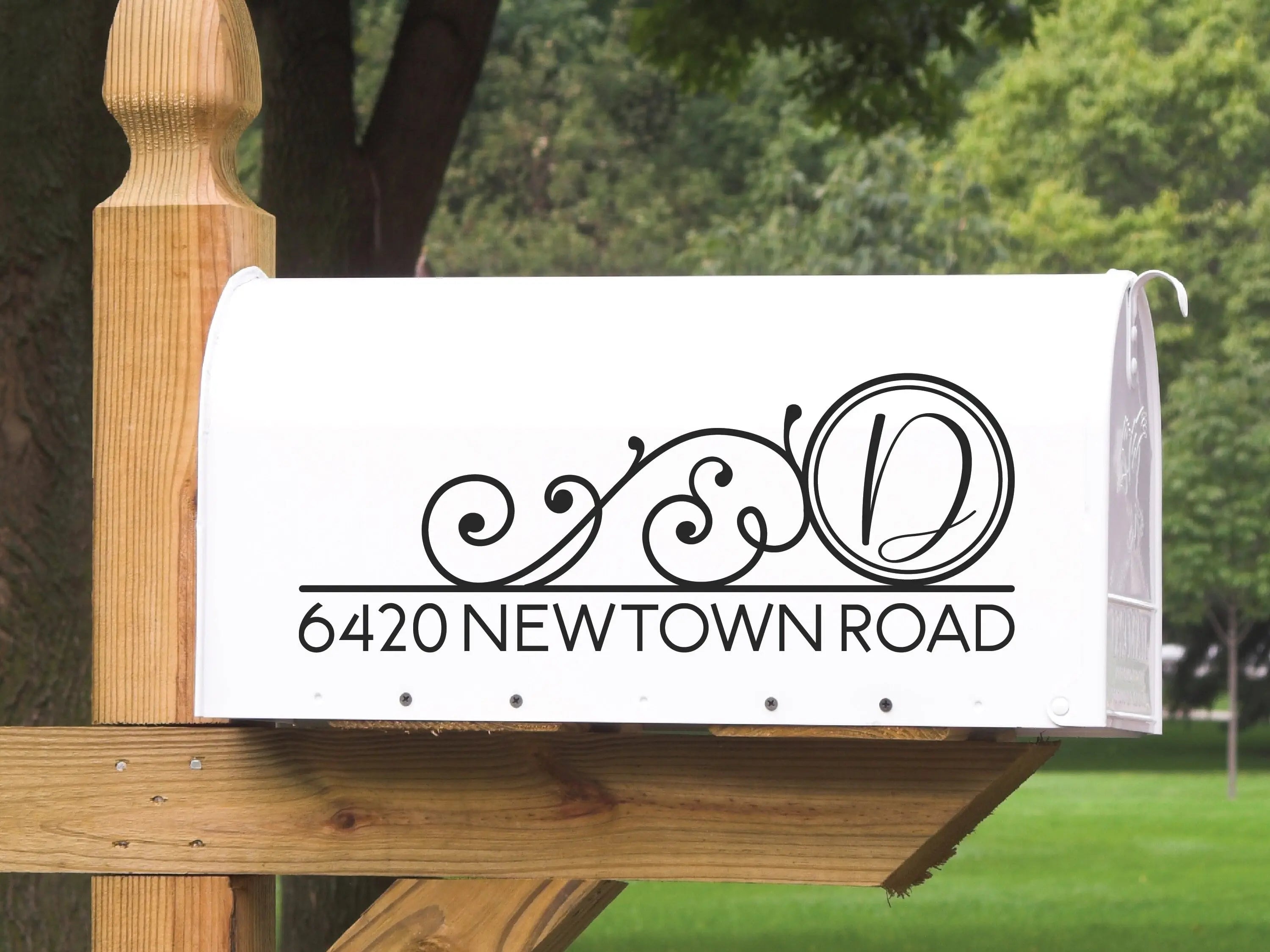 Weatherproof custom mailbox stickers with personalized lettering