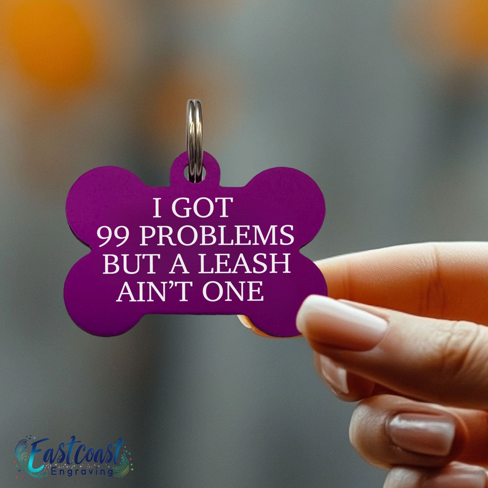 Humorous engraved dog tag by Eastcoast Engraving